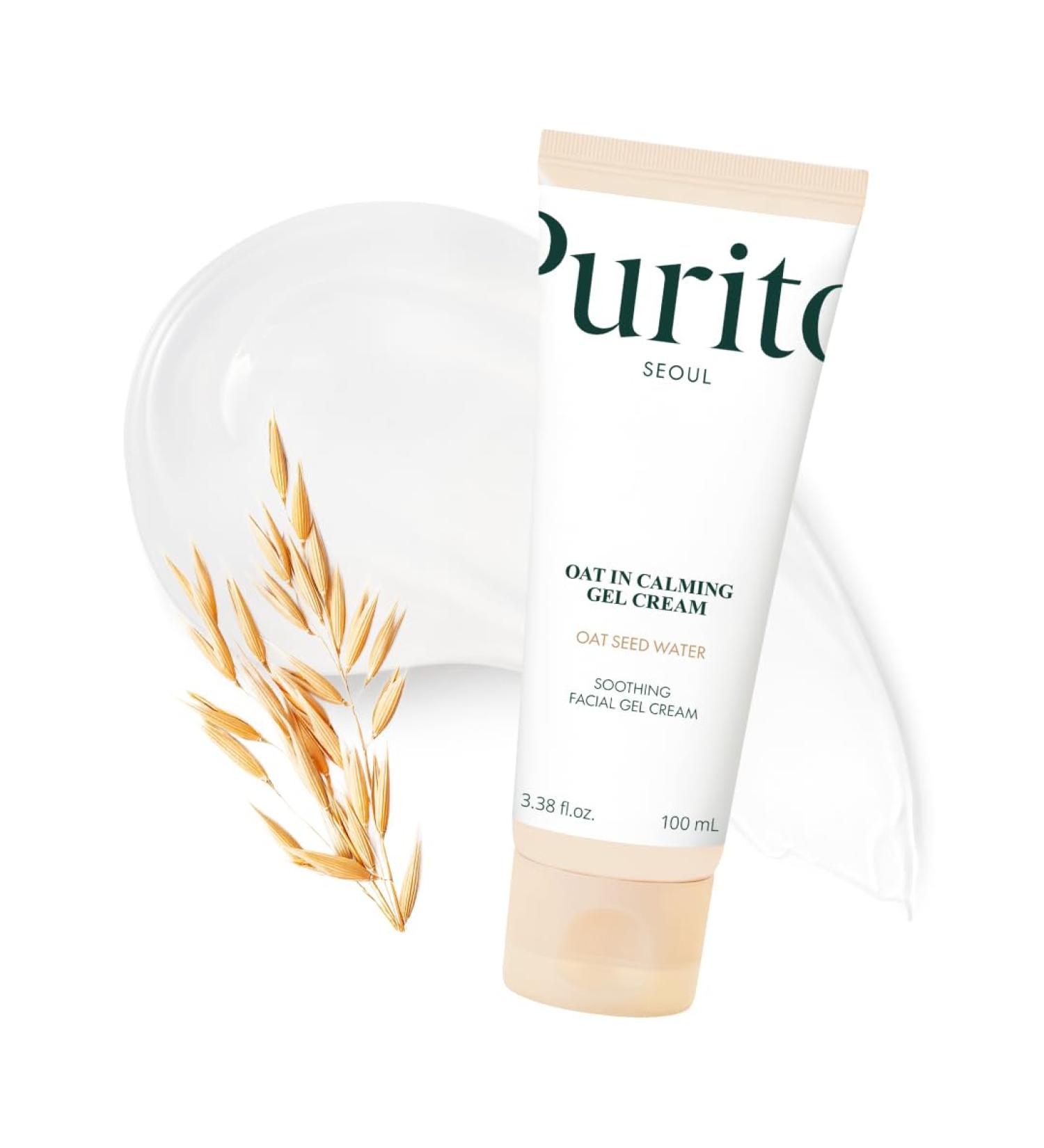 PURITO Oat-in Calming Gel Cream 100ml - Vegan Facial Moisturizing Cream with Natural Ingredients - Buy Online on GoSupps.com