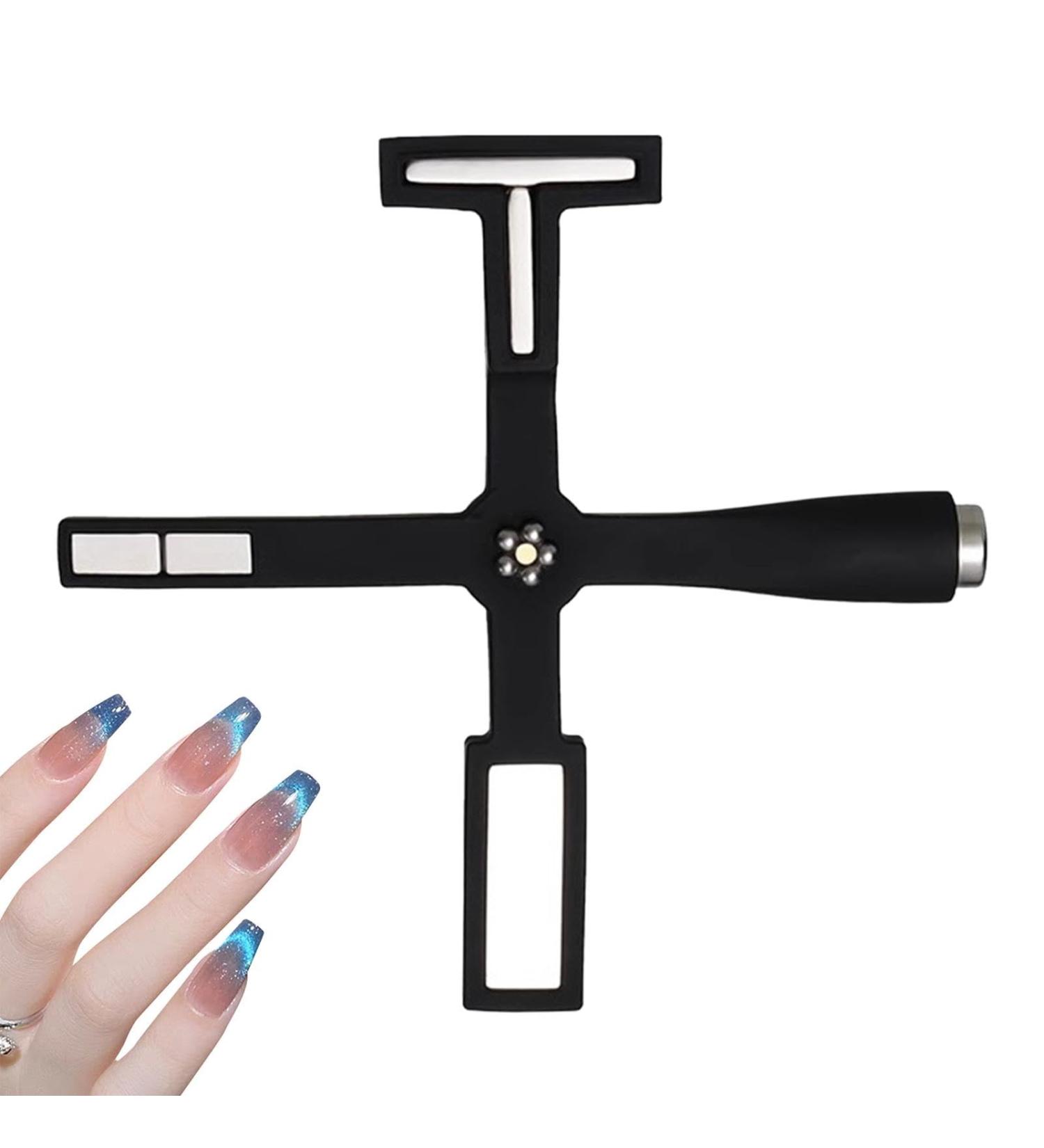 Nail Cat Eye Magnet Cross Shaped Nail Polish Magnet 5-in-1 - Accessories for Salon and Home for Gathering Dating Travelling Wedding - Buy Online on GoSupps.com
