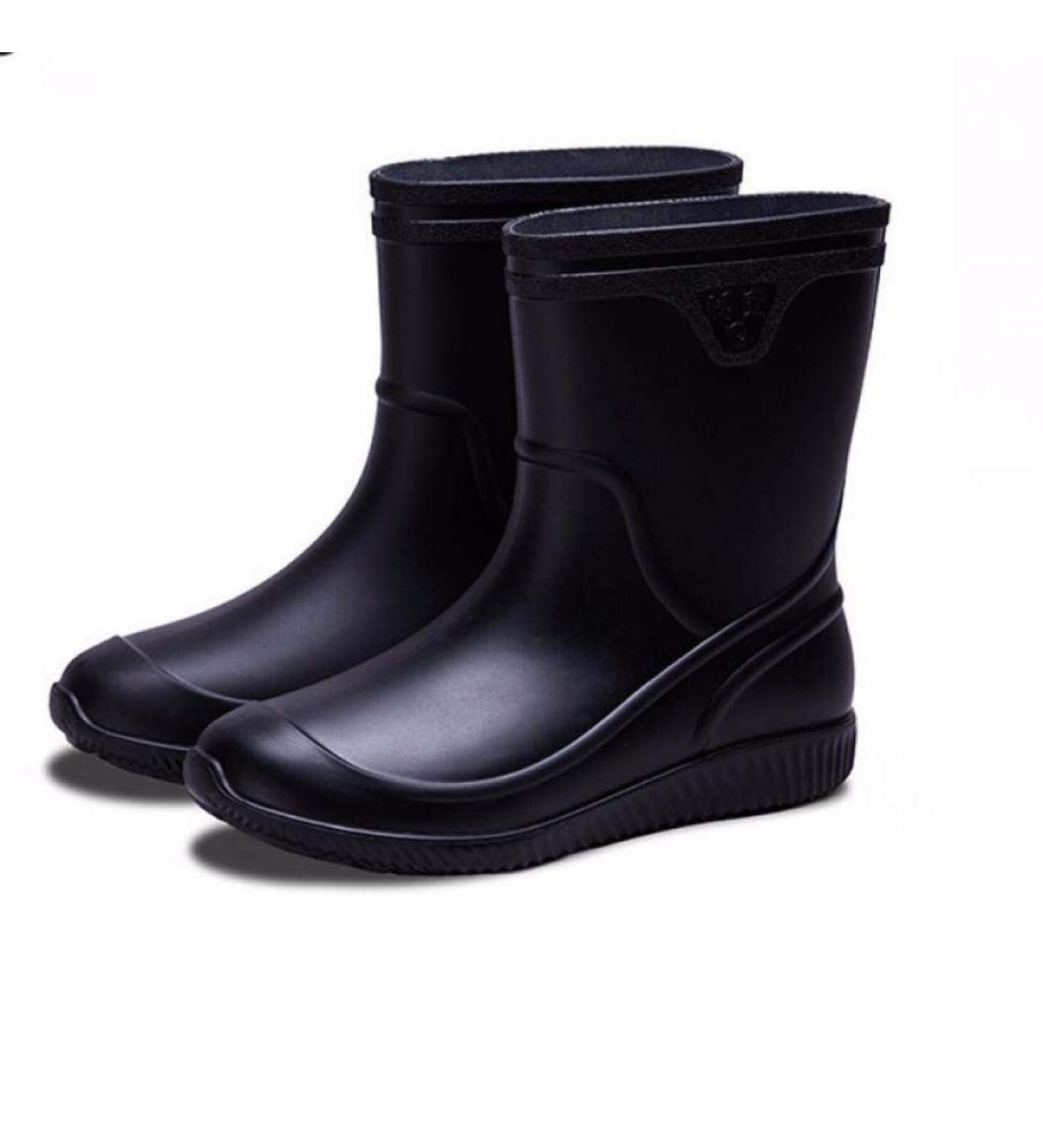 Laple Men's Slip-On Waterproof Non-Slip Rain Boots - Size 9, Black - Buy Online on GoSupps.com