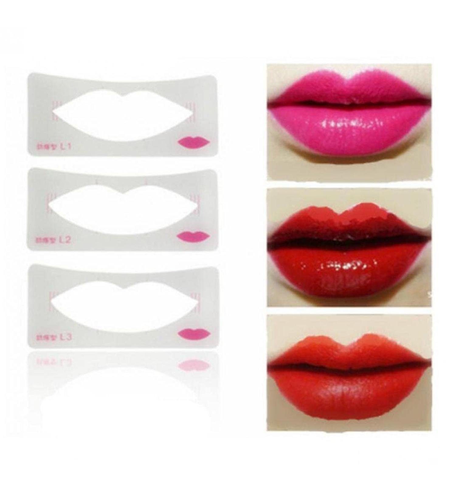 TOSSPER Lip Liner Stencils - 3Pcs Lip Painting Templates for Beginners | Cosmetic Tools for Perfect Lips - Buy Online on GoSupps.com