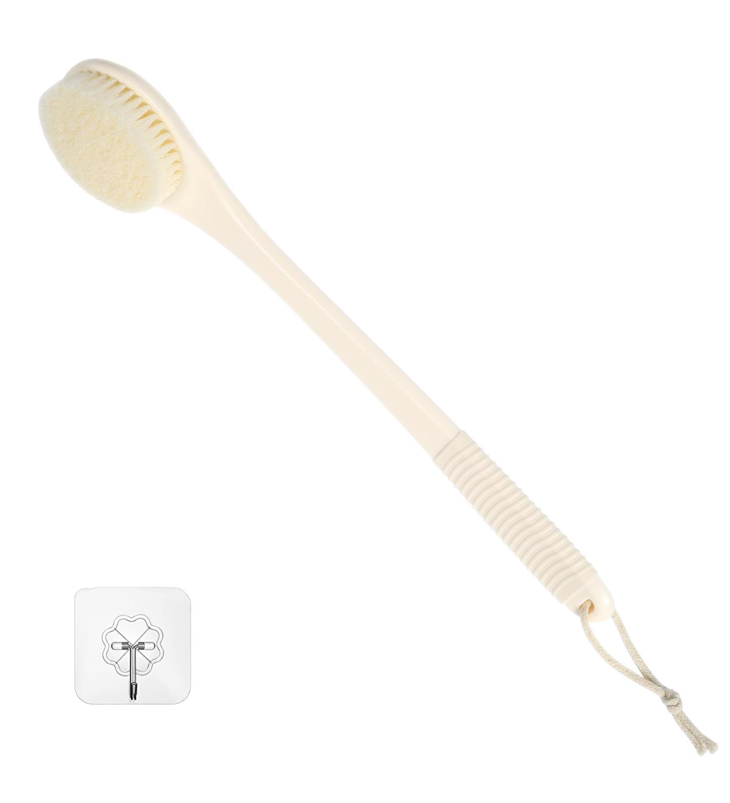 Buy Back Brush Shower for Seniors | Long Handle Bath Brush in Cream White - Perfect for Easy Showering - Buy Online on GoSupps.com