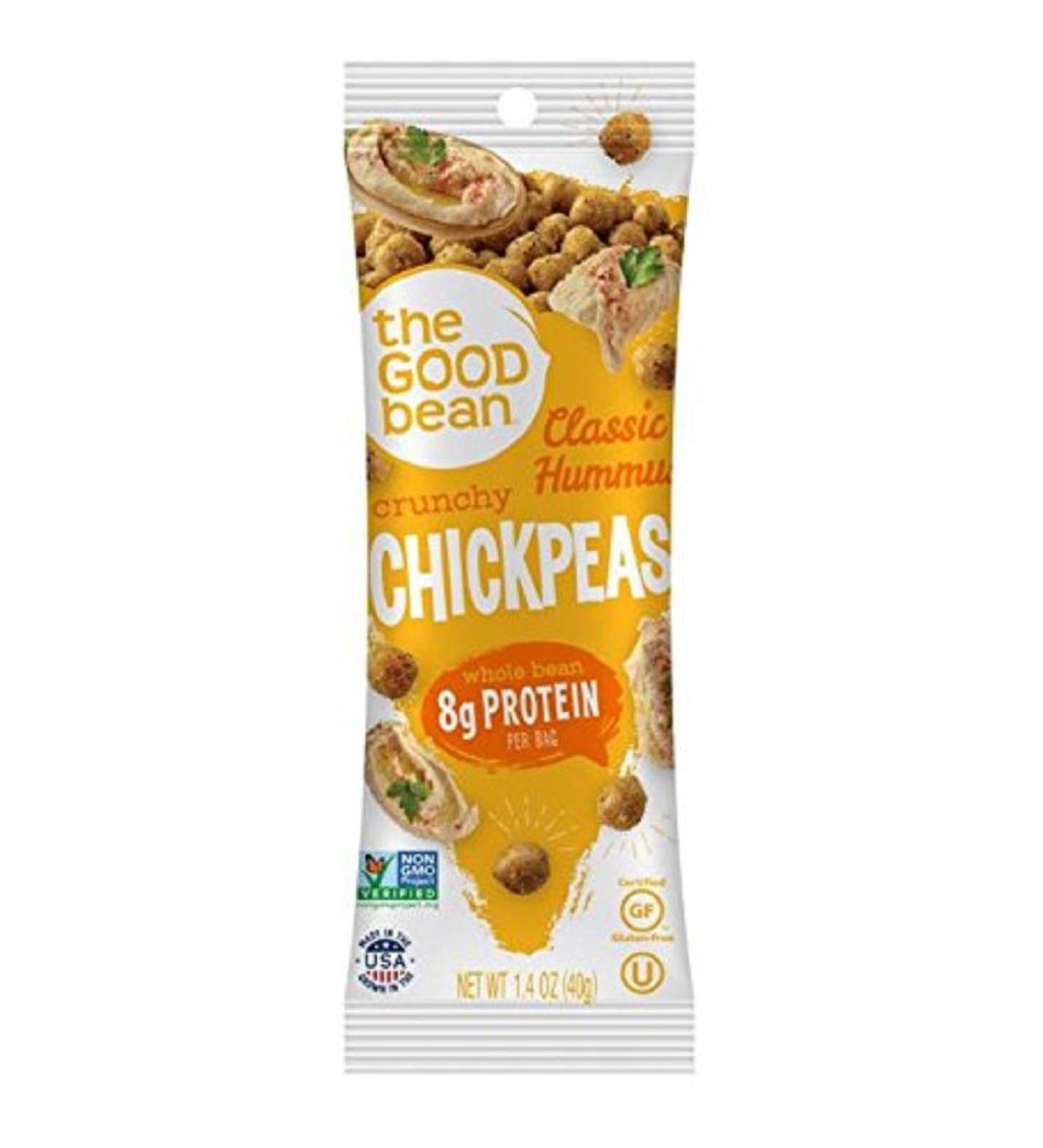 Good Bean Classic Hummus Chickpeas Snacks - 1.4 Oz, 10 Ct | Healthy Grab & Go - Buy Online on GoSupps.com