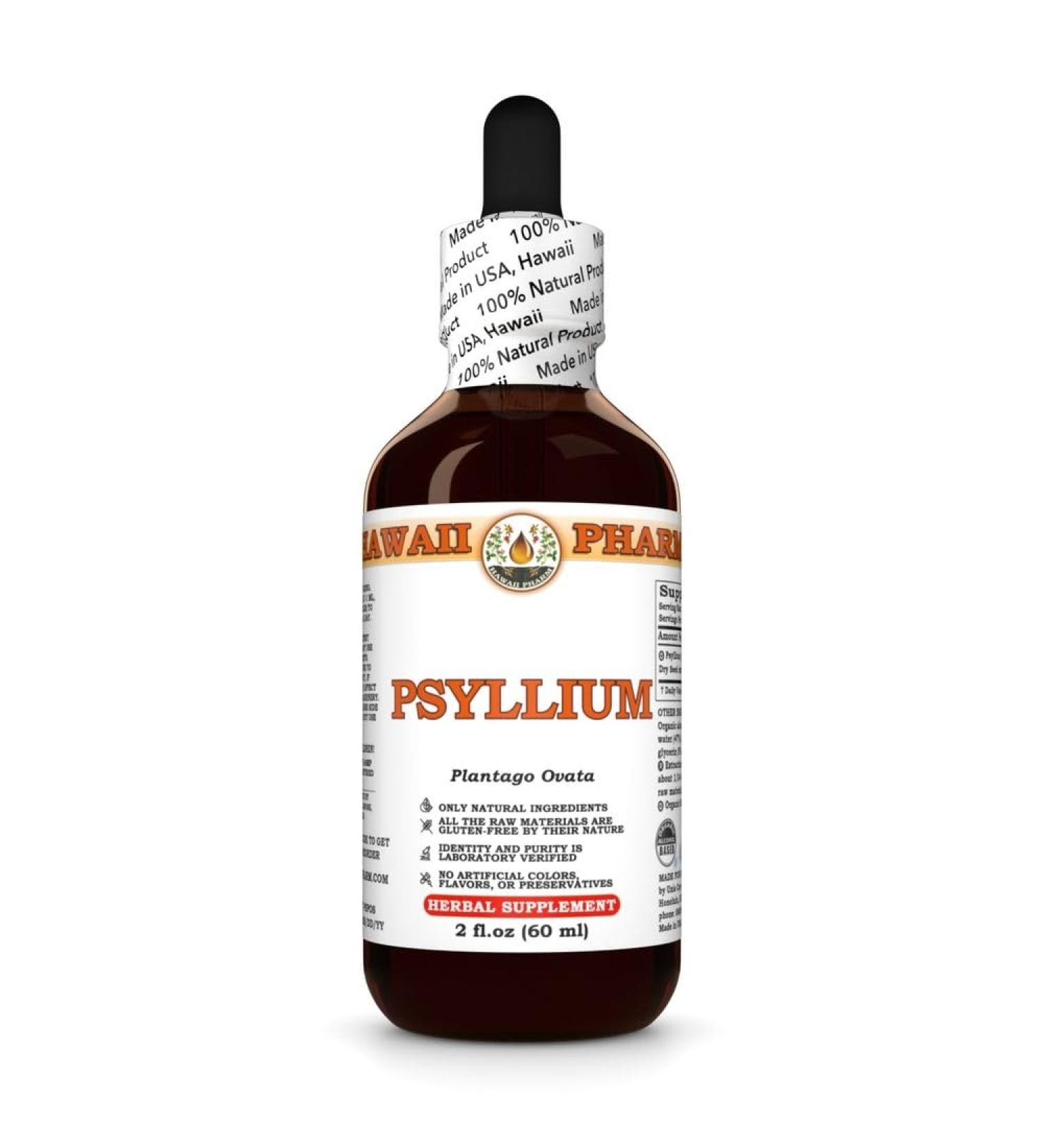Psyllium (Plantago Ovata) Dry Seed Tincture, Made in Hawaii, Organic Raw Materials, All Natural, Vegan, Pure Liquid Extract - 2 fl.oz 2 Fl Oz (Pack of 1) - Buy Online on GoSupps.com