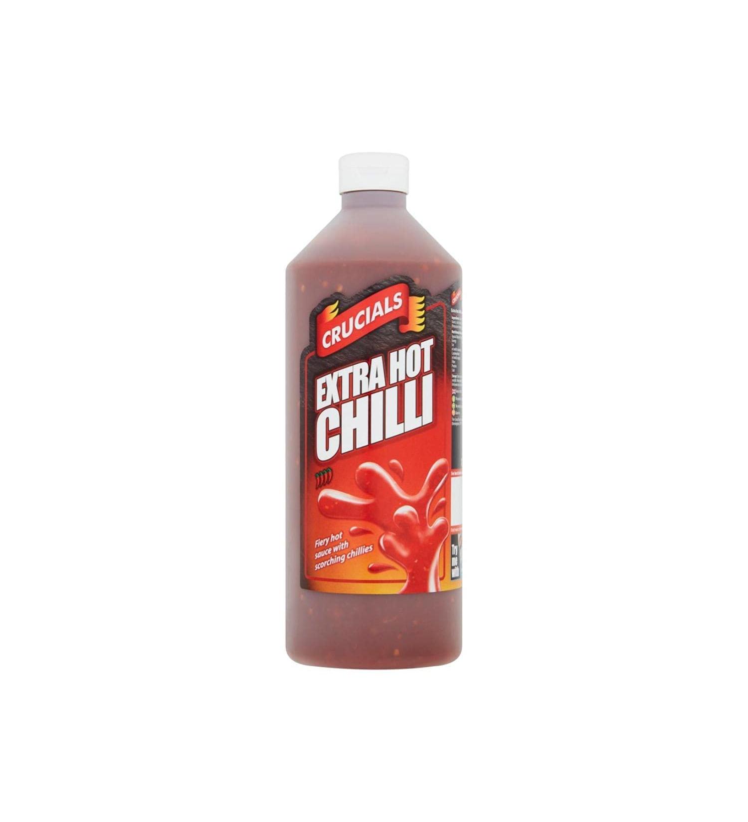 Crucials Extra Hot Chilli Sauce 1L - Hot Sauce 1 Pack (1 Bottle) - Buy Online on GoSupps.com