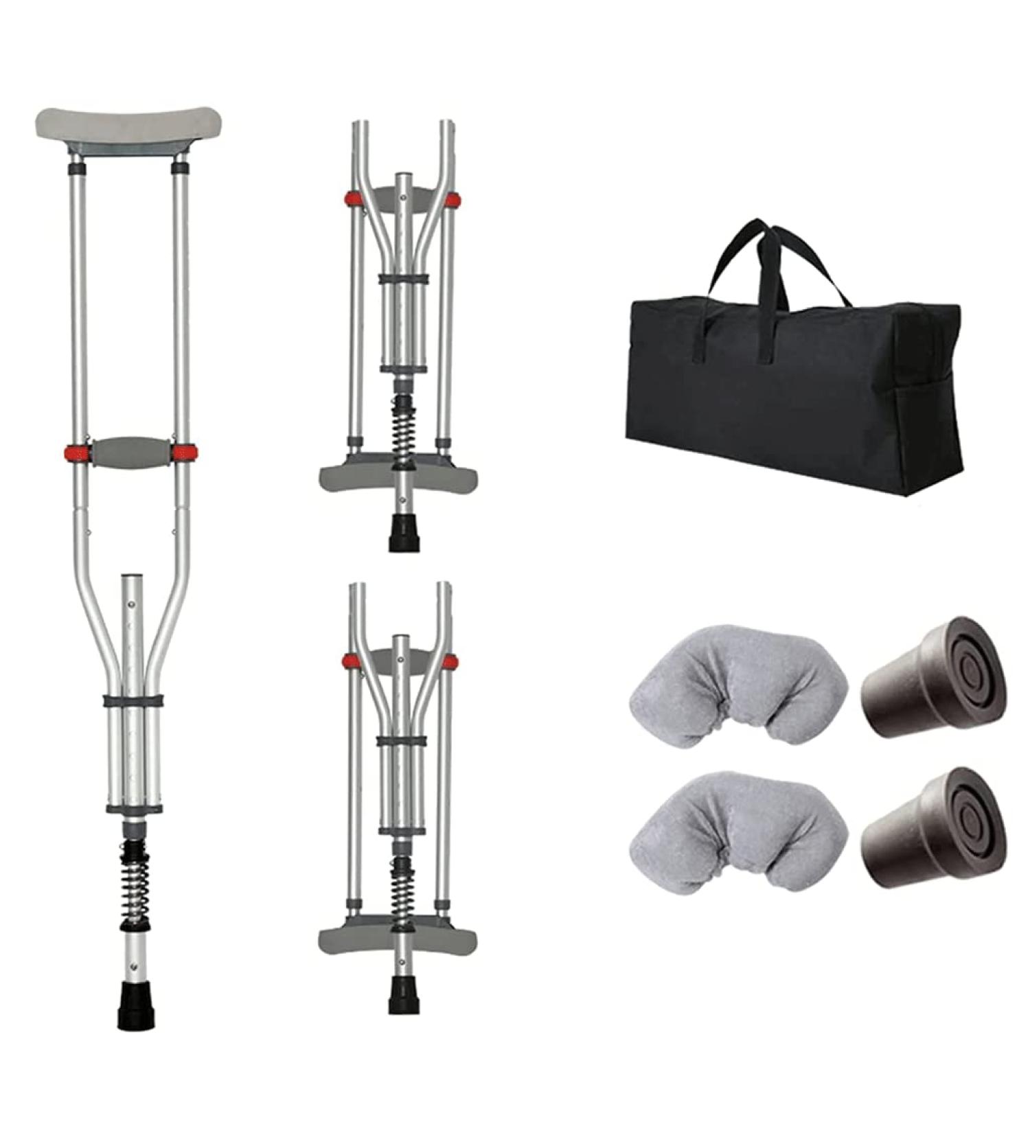Adult Crutches Walking Sticks Folding Adult Underarm Crutches Aluminum Adjustable with Spring Portable Crutches Elderly Crutches Convenient Independence - Buy Online on GoSupps.com