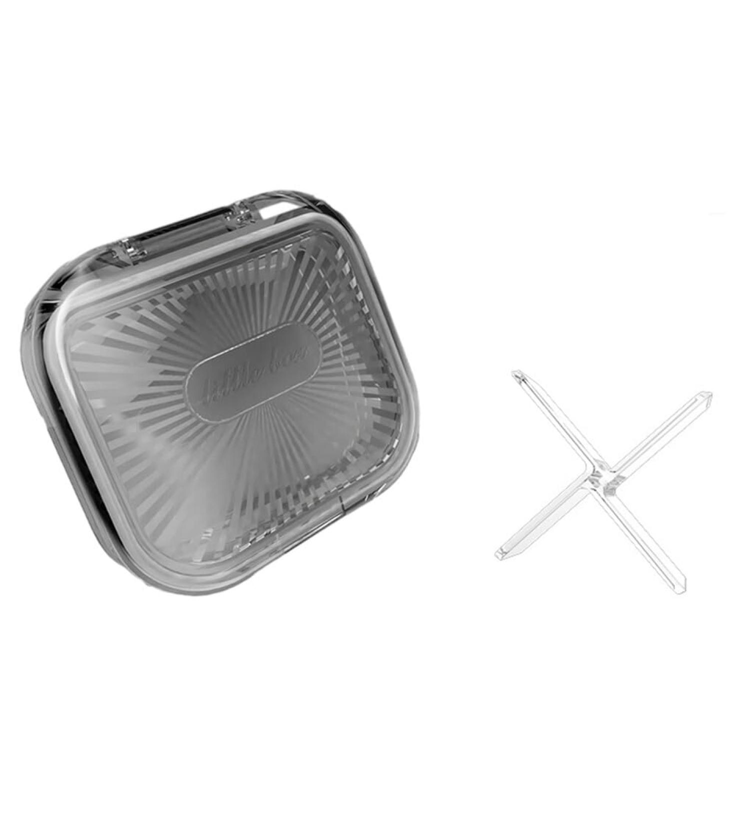 Allayu Portable Dental Case Retainer Braces Storage Box Seal Plastic Container with Partition Cotton Swab Holder for Home Transparent S S Transparent - Buy Online on GoSupps.com