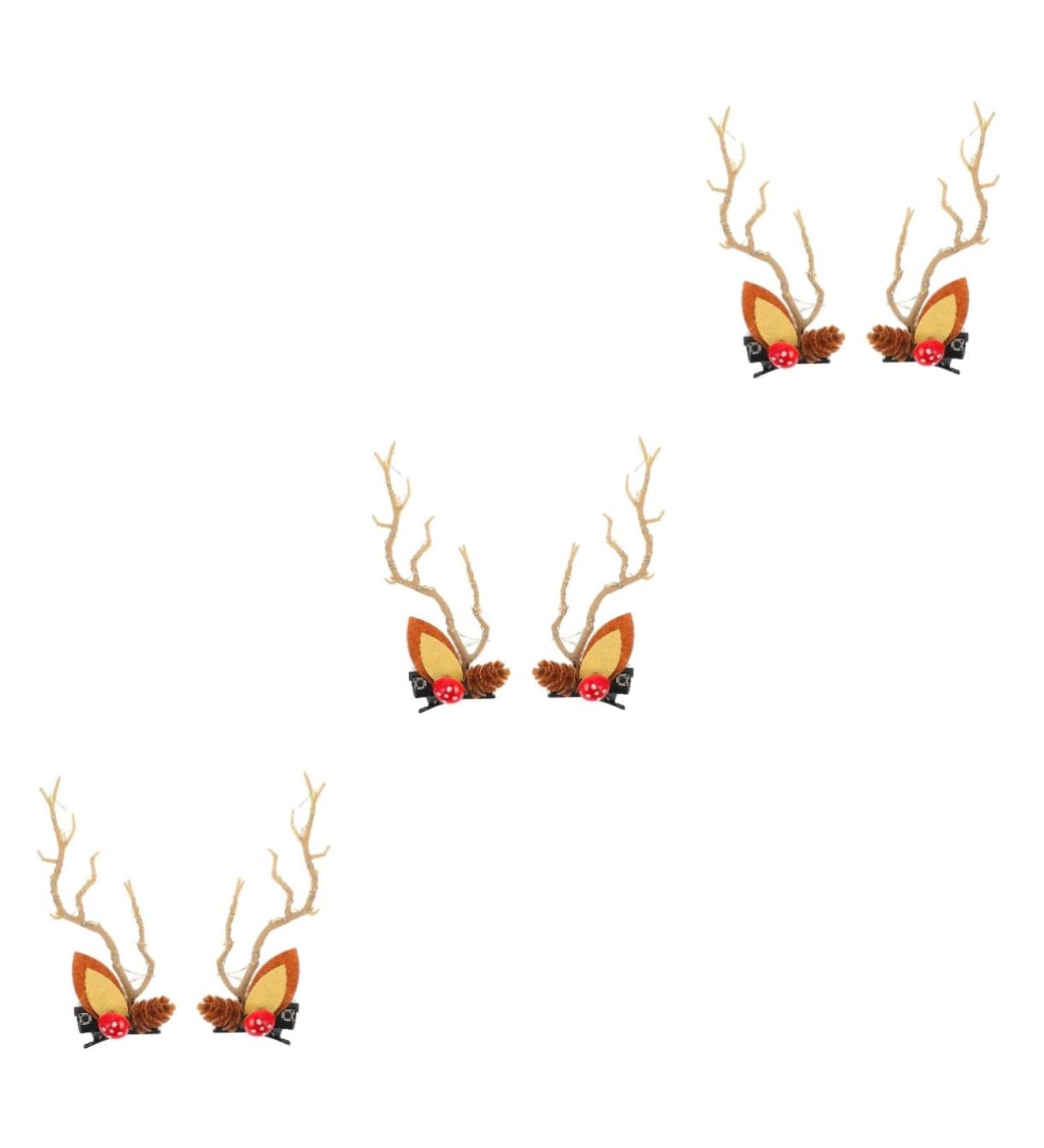 FRCOLOR 3 Pairs Christmas Glow Barrette Antlers Hair Clips Deer Horn Hair Barrettes Reindeer Antler Hair Accessory Mushroom Outfits for Girls Glowing Hair Clip Resin Filler Clothing Miss - Buy Online on GoSupps.com