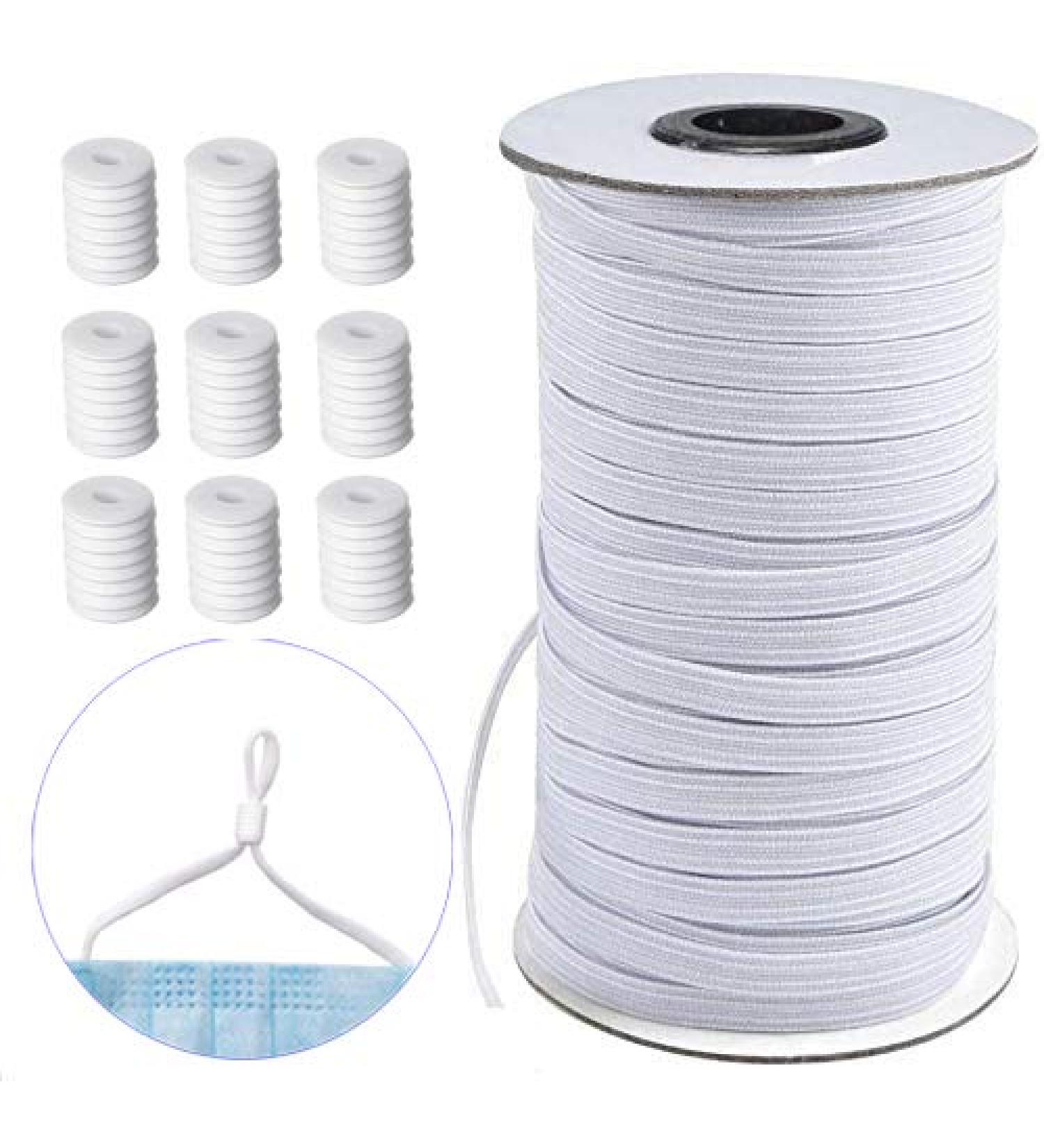 Premium Quality 5MM Round Elastic Cord for Sewing Masks - 185 Yards | Soft Stretchy Elastic String for DIY Crafts - Buy Online on GoSupps.com