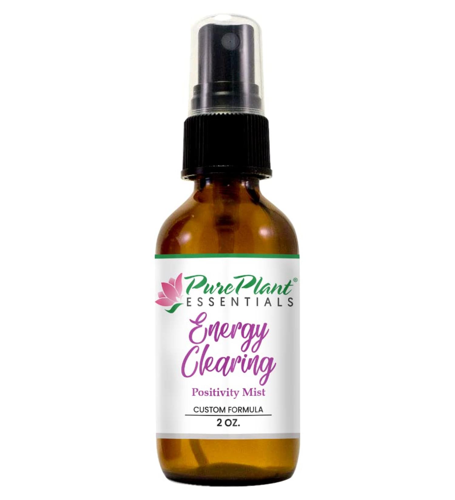 PurePlant Essentials 100% Pure Energy Clearing - Positivity Mist Organic and Wild Crafted Essential Oils Blend - 2 Ounce - Buy Online on GoSupps.com