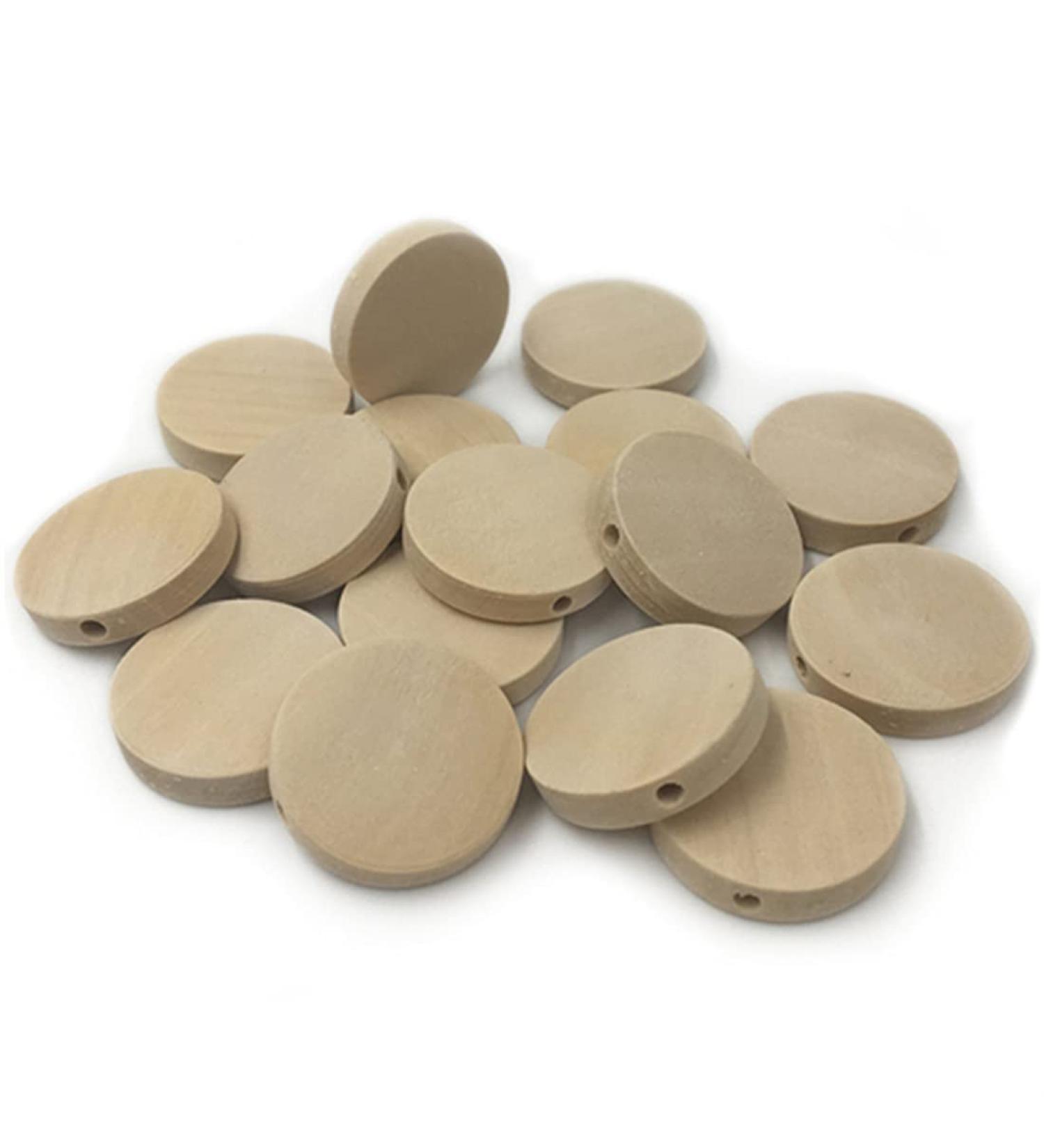 Wendysun 20mm Natural Wood Round Beads - Set of 50 | DIY Wooden Teether & Baby Toy Accessories - Buy Online on GoSupps.com