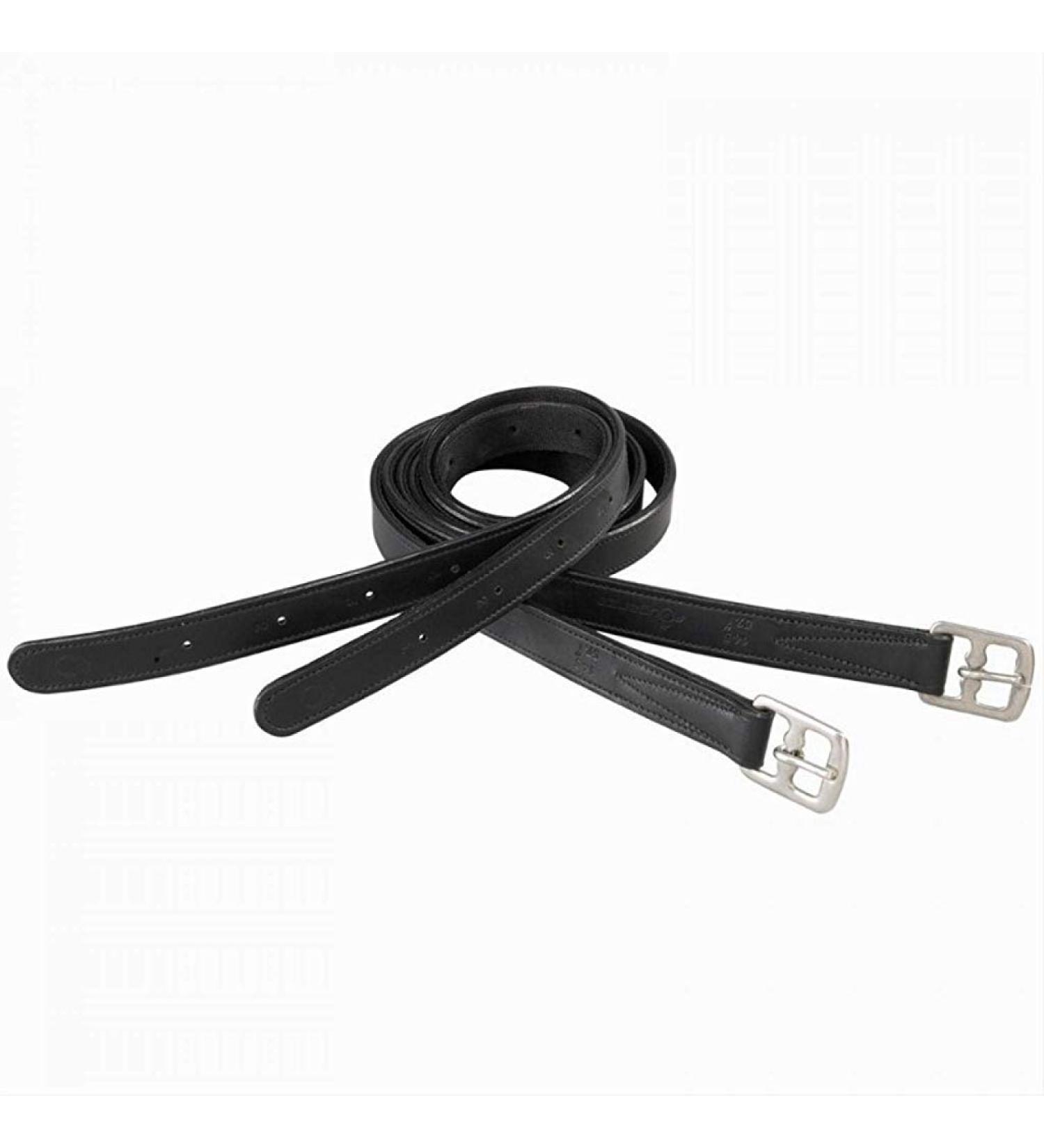Cwell Equine Nylon Lined Stirrup Leathers HORSE RIDING STIRRUP LEATHERS Black (54")