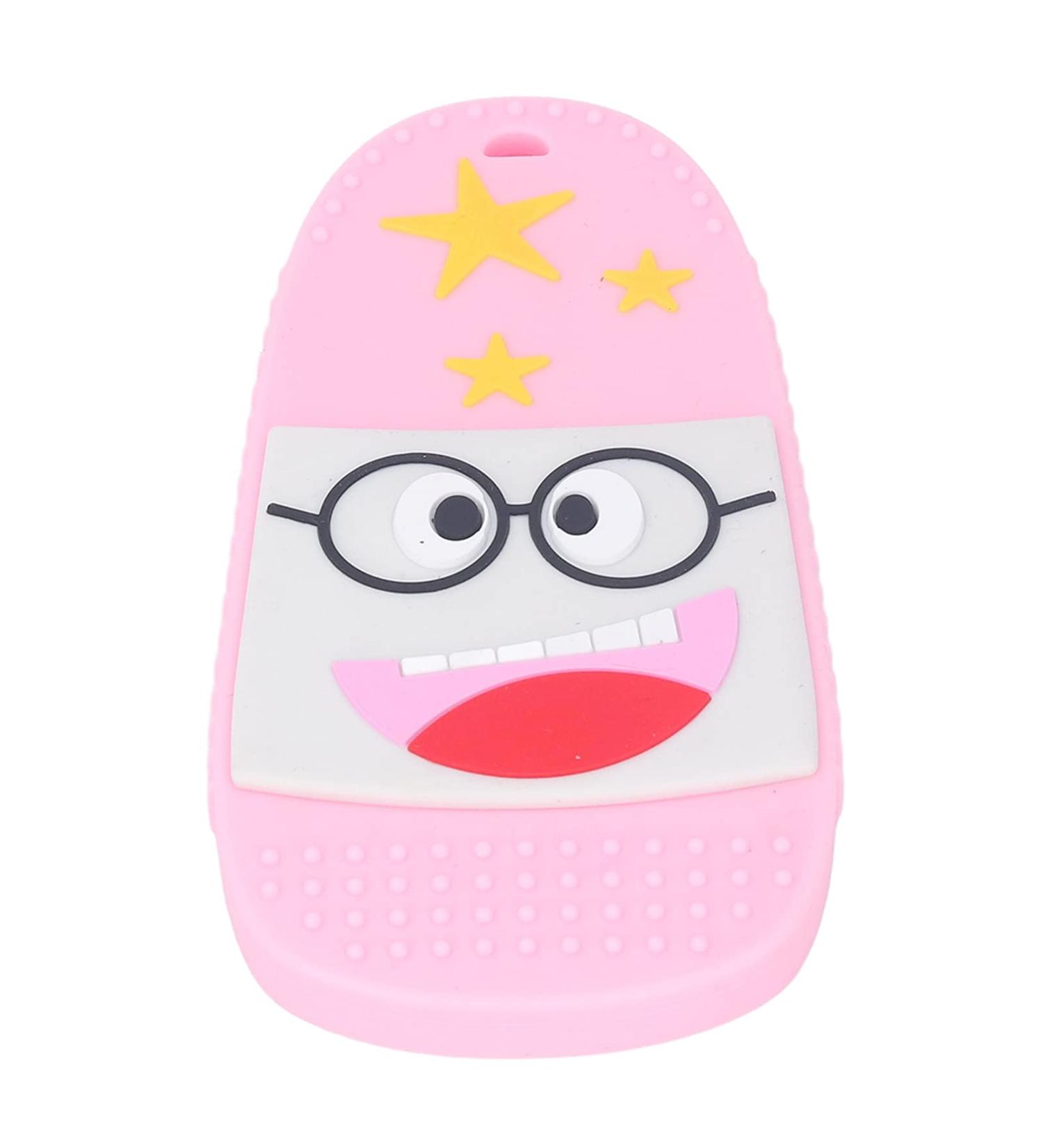 Silicone Baby Teething Toy Slipper Shape for Gum Relief - Pink - Buy Online on GoSupps.com