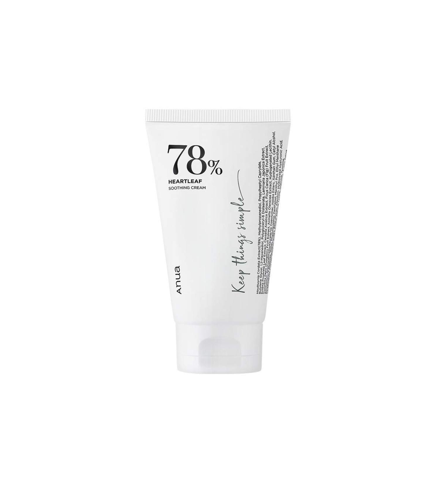 Anua Heartleaf 78% Soothing Cream 100ml / 3.38 fl.oz. I moisturizing soothing the skin panthenol ceramide moisture barrier - Buy Online on GoSupps.com
