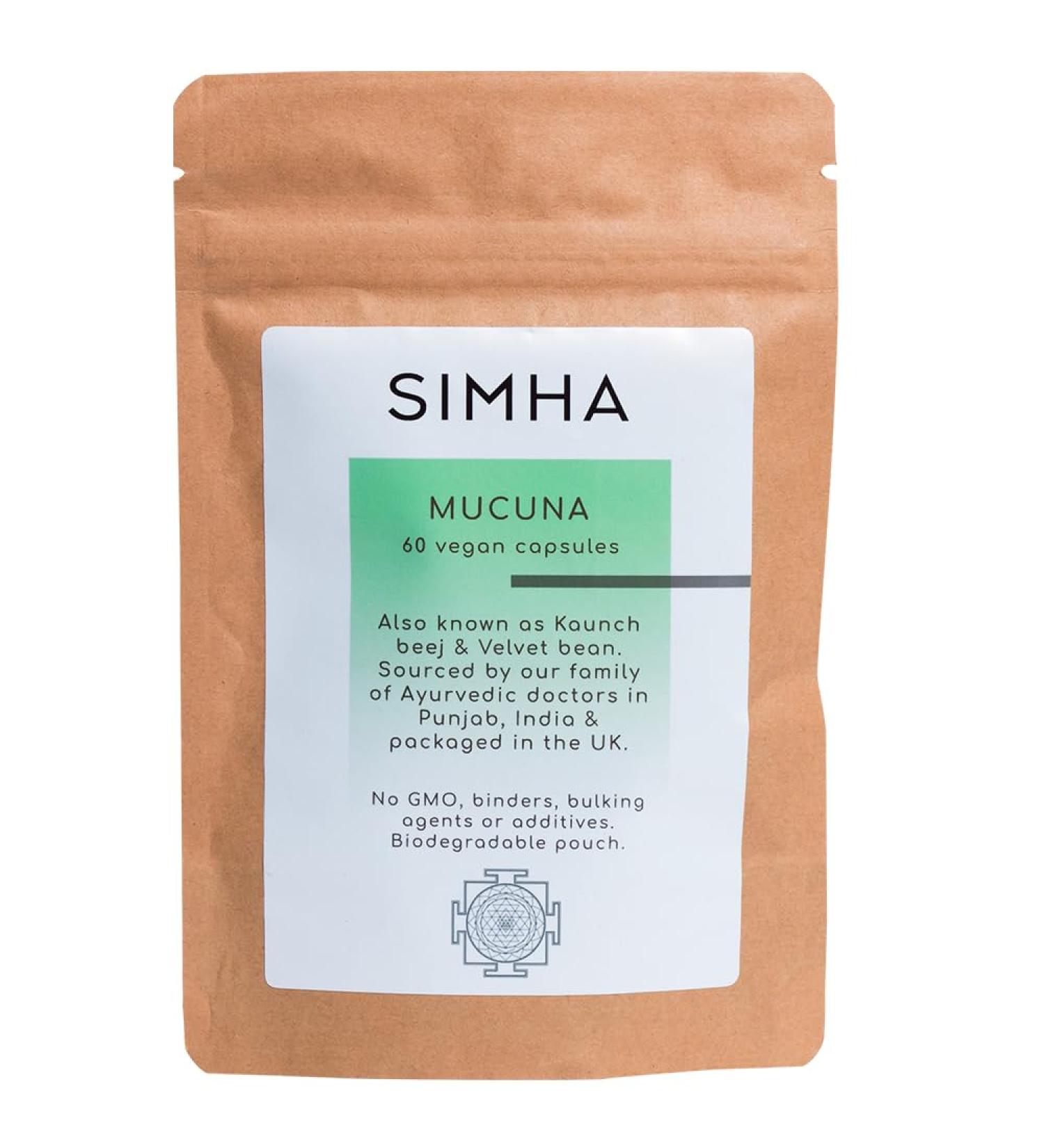 SIMHA Mucuna (60 Capsules) Premium Grade - Natural Mood & Energy Booster Supports Cognitive Function and Stress Relief 1 count (Pack of 60) - Buy Online on GoSupps.com