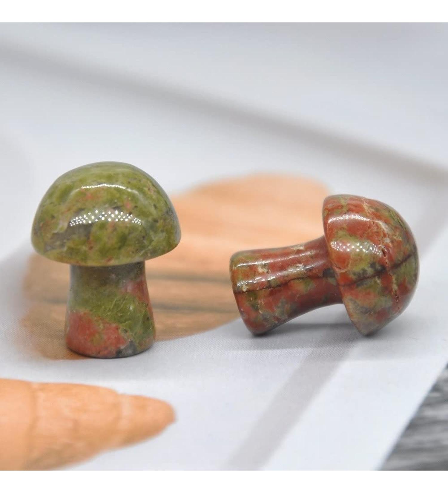 Natural Crystal Rough 0.7" Mini Mushroom Stone Carved Natural Quartz Crystal Statue Decor Gift - Buy Online on GoSupps.com