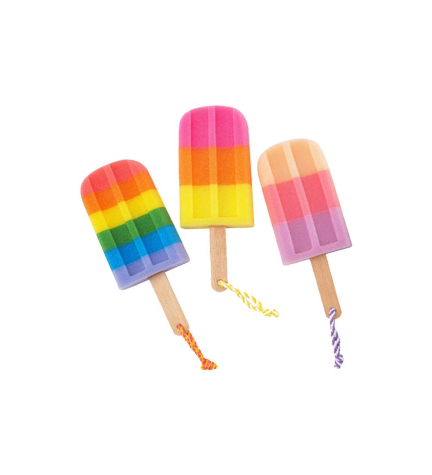 MILISTEN 3Pcs Ice Cream Body Sponge Scrubber - Exfoliating Shower Puffs with Hanging Rope - Fun Bath Accessories for All Skin Types - Buy Online on GoSupps.com