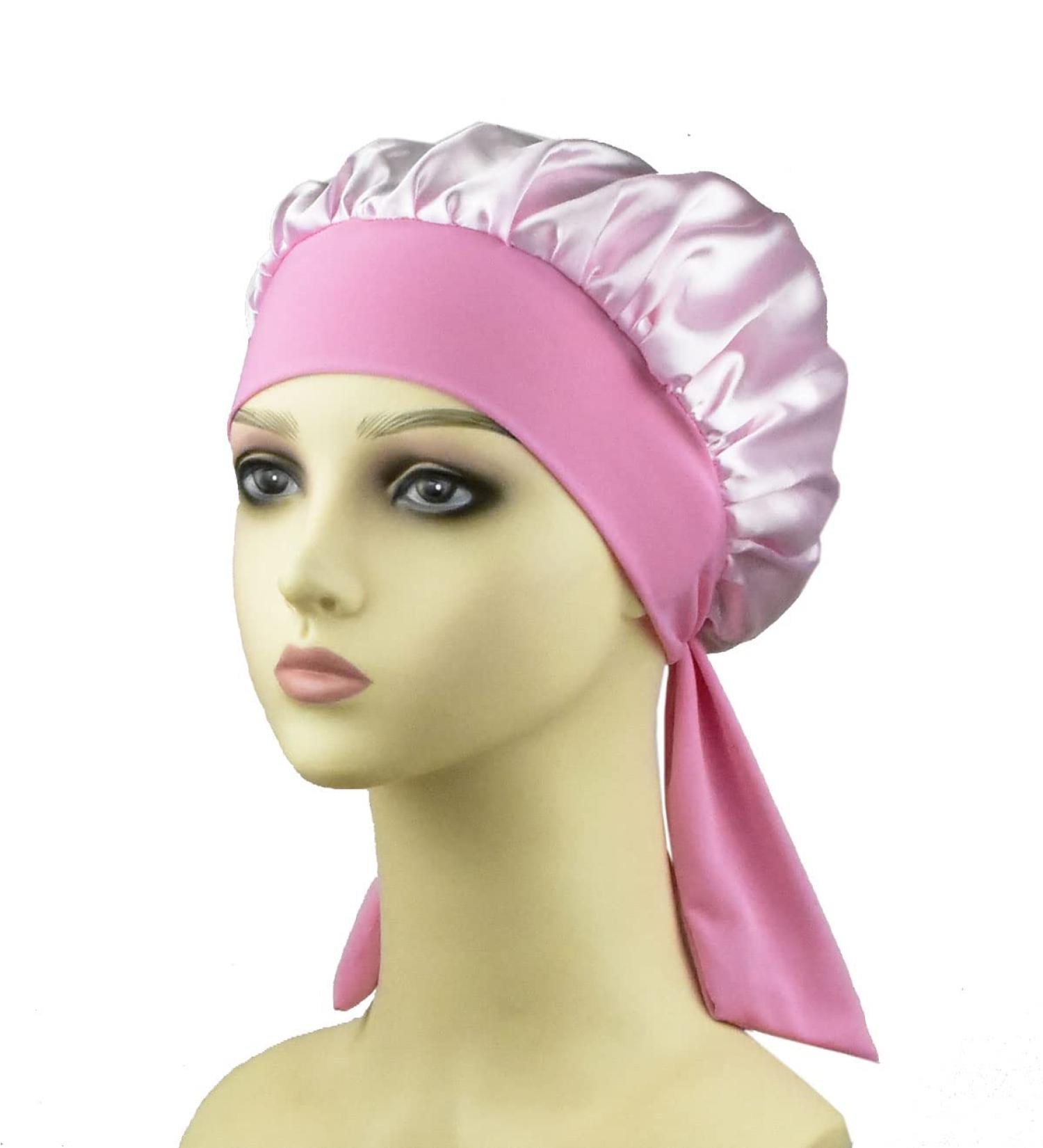 Girls' Satin Sleep Bonnet with Tie Band - Curly Hair Night Cap for Kids - Buy Online on GoSupps.com