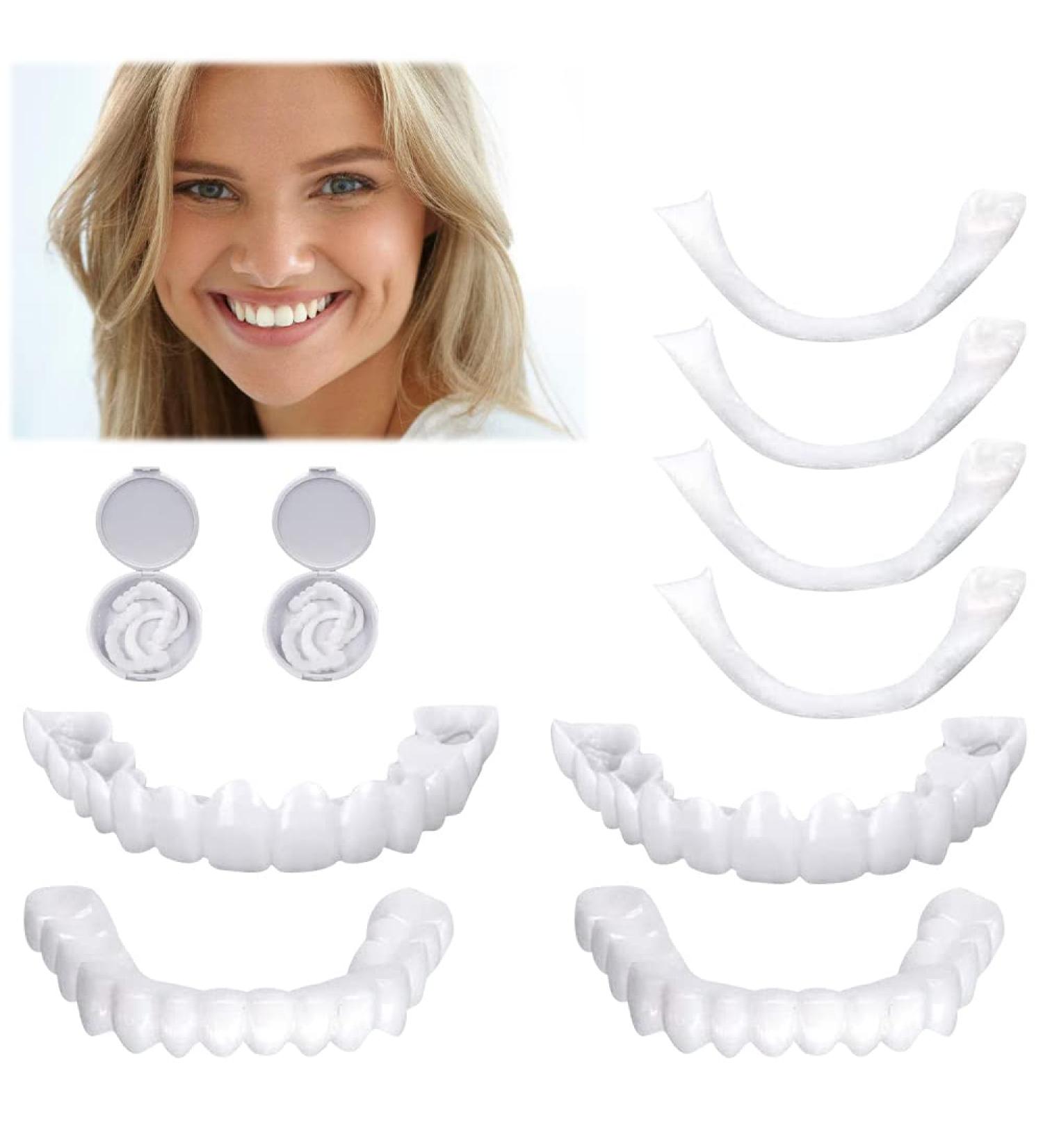 Buy Air Ice Teeth Set - 2 Pairs of Provisional Dentures & Cosmetic Veneers for Men & Women - Perfect Tooth Whitening Alternative - Buy Online on GoSupps.com