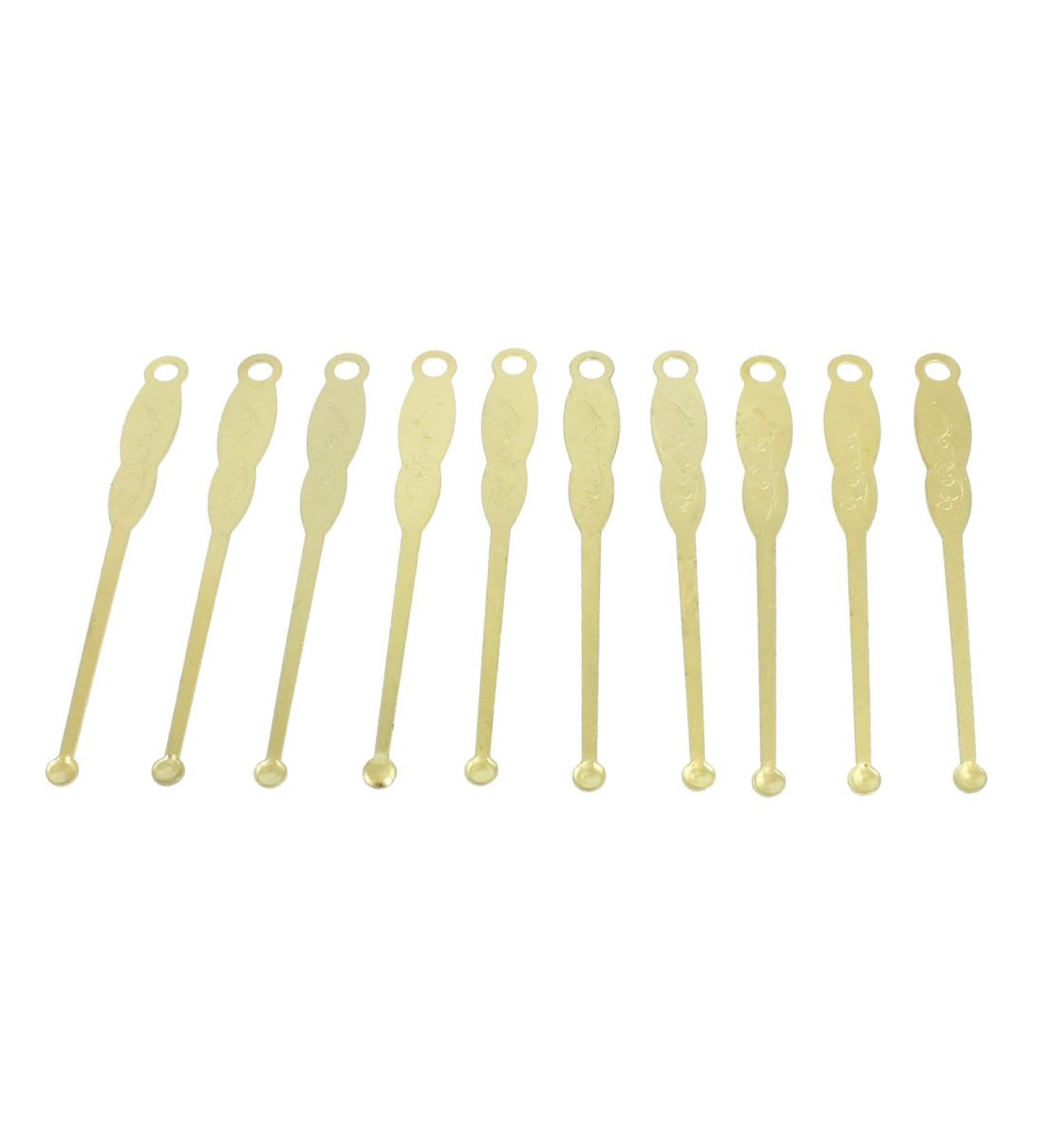 Qtqgoitem Metal Earpick Spoon Curette Ear Wax Remover Tool 10 Pcs Gold Tone (Model: 9d7 a02 612 ebf 04d)