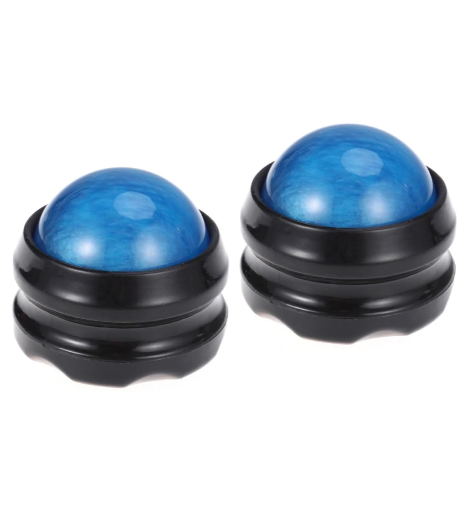 JeCompris 2-St Massage Balls - Back Roller & Trigger Point Self-Massage Device | Muscle Therapy Tools - Set of 2 Blue - Buy Online on GoSupps.com