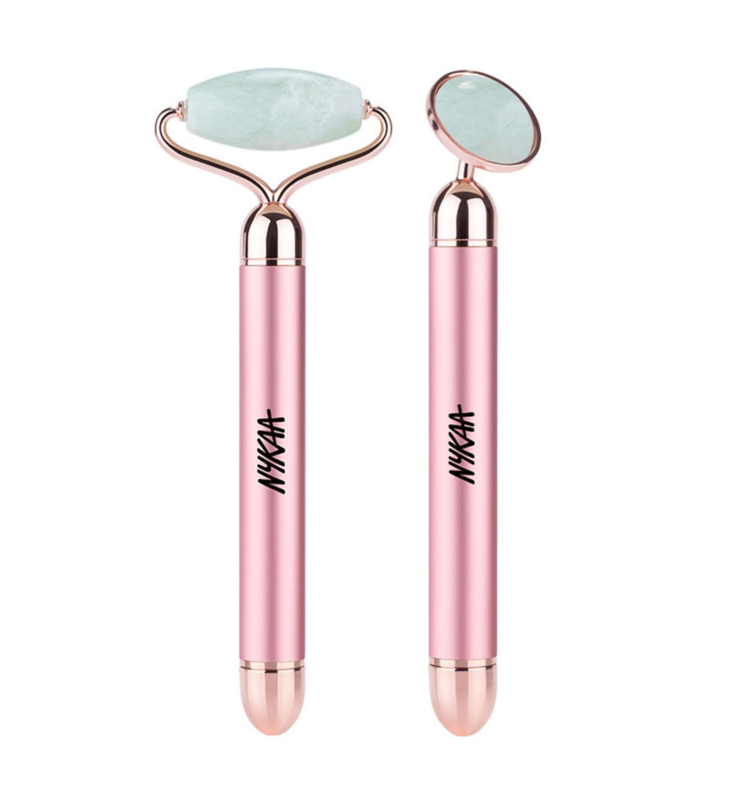 Nykaa Naturals Green Jade Vibrating Face Roller - Tone Muscles Reduce Eye Bags Prevent Acne & Dark Circles - 1 pc - Buy Online on GoSupps.com