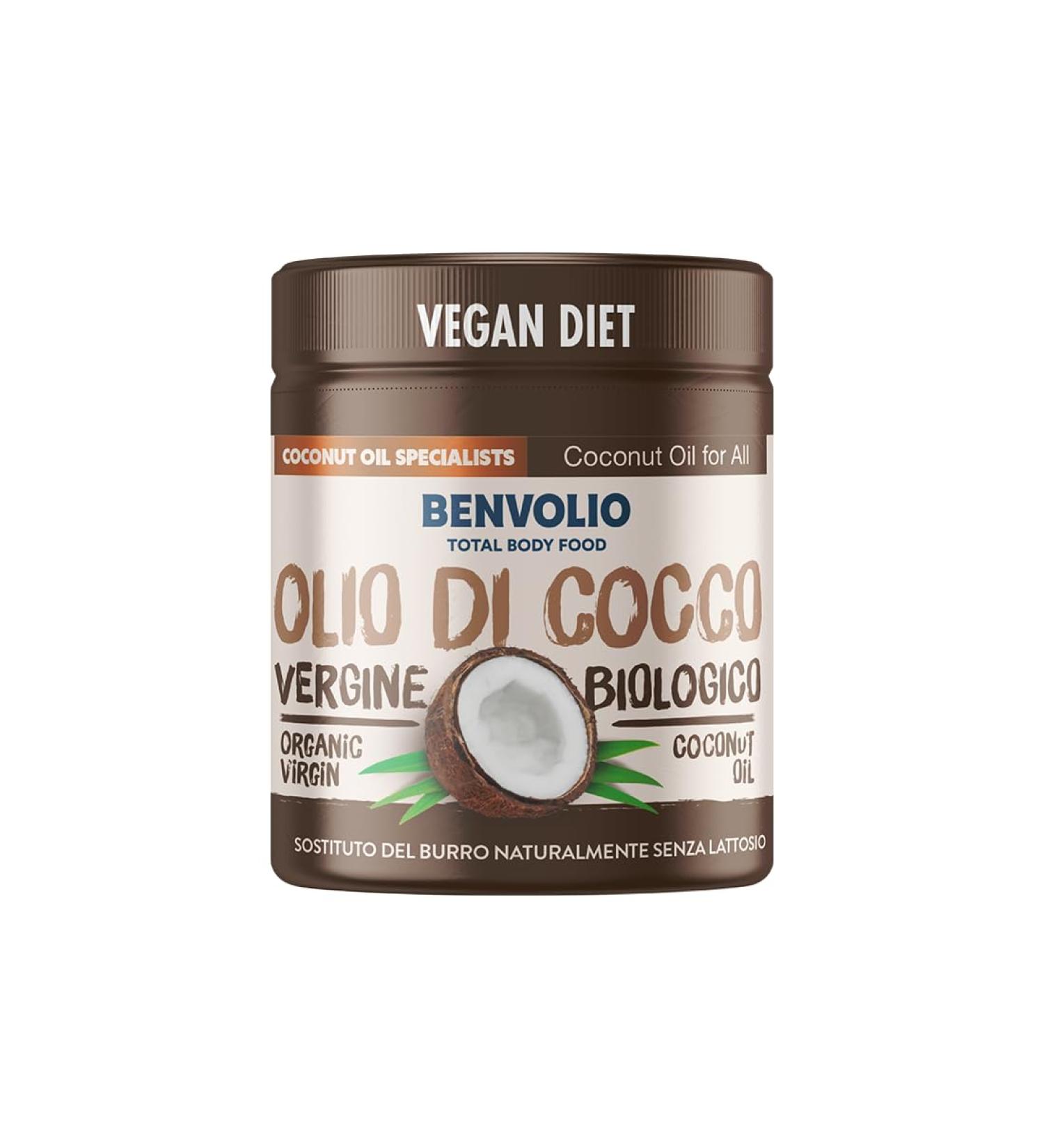 Organic Virgin Coconut Oil Food - BENVOLIO 1938 | 200 ml - Raw Cold Pressed. 100% Pure Natural Organic Coconut Oil for Hair O - Buy Online on GoSupps.com