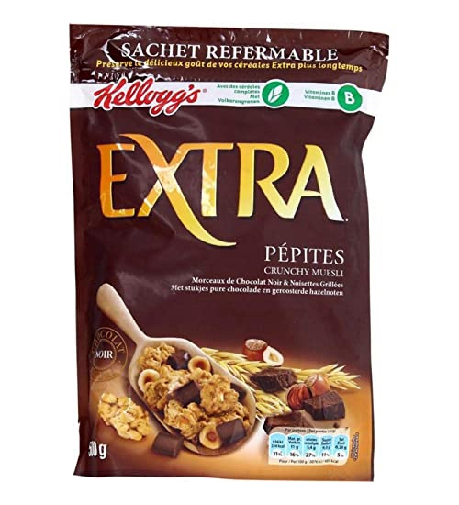 Kellogg's Extra Crunchy Muesli Dark Chocolate & Roasted Hazelnuts 500g (pack of 3)