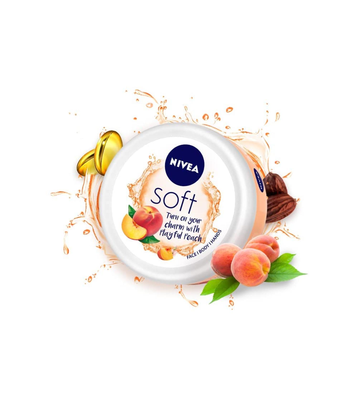 NIV-EA Soft Light Moisturizer 6.76 Fl Oz - Playful Peach | Non-Greasy Hydrating Cream with Vitamin E & Jojoba Oil for Face Hands & Body | All Skin Types International Shipping Available - Buy Online on GoSupps.com