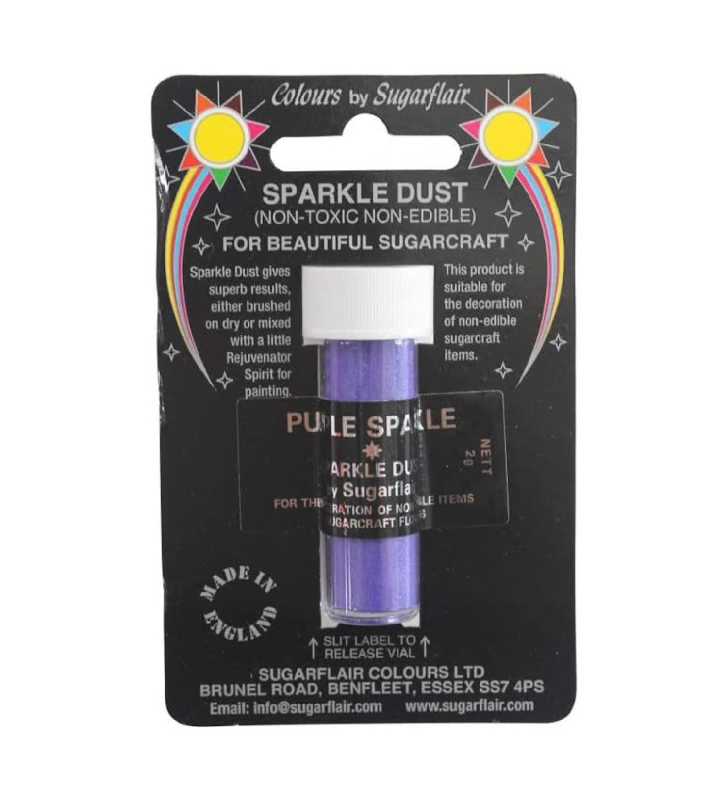 Sugarflair Purple Sparkle Dust Non Toxic Non Edible Cake Glitter Sugarcraft