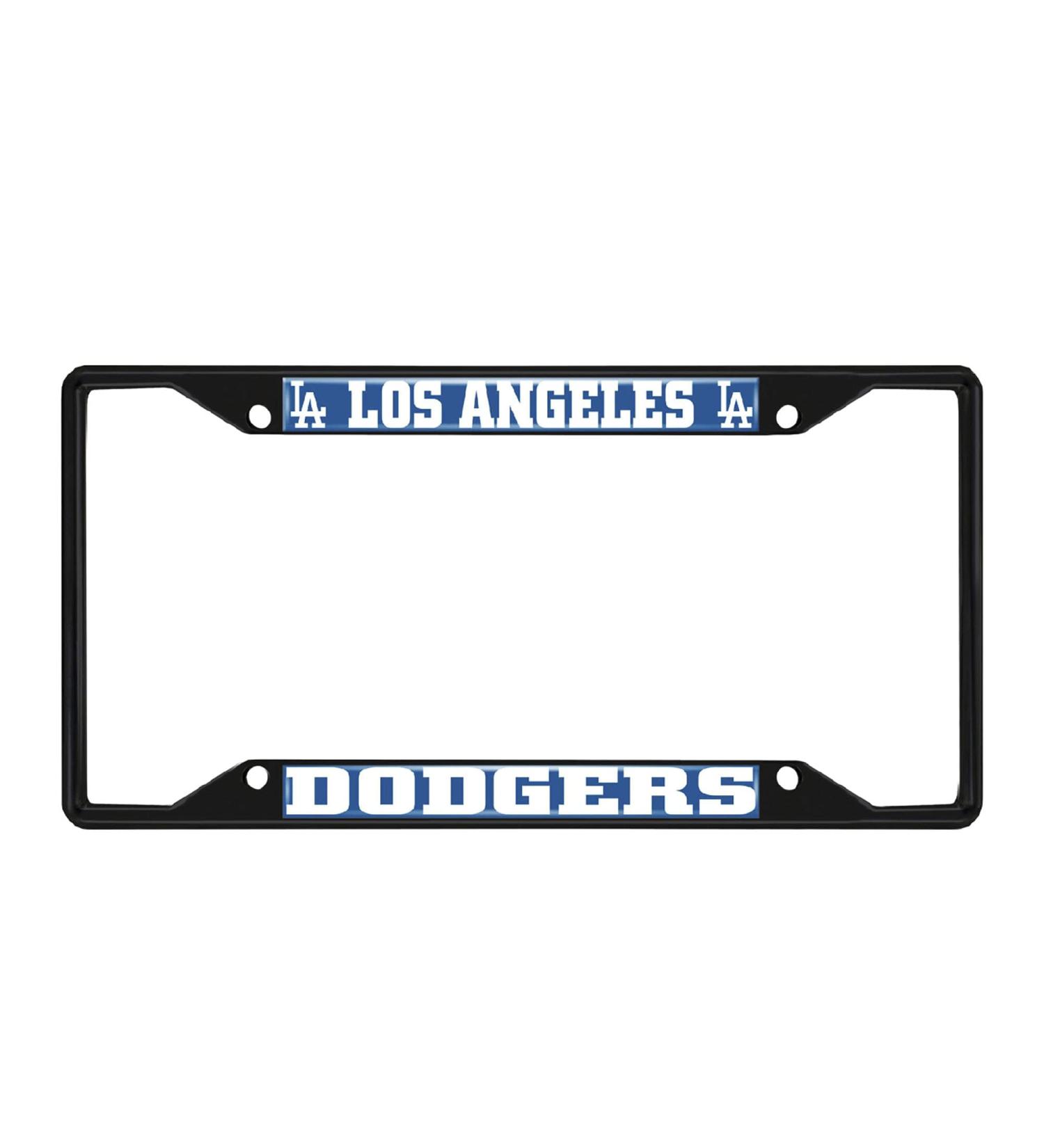 Fan Mats 31309: Los Angeles Dodgers Metal License Plate Frame Black Finish