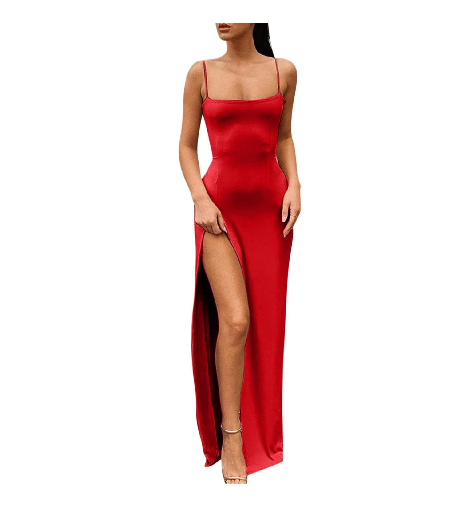 Hanxiulin Women's Glitter Evening & Party Dress | Long-Sleeved Mini Sequin Dress in Red (3XL) - Perfect for Business & Club Events - Buy Online on GoSupps.com