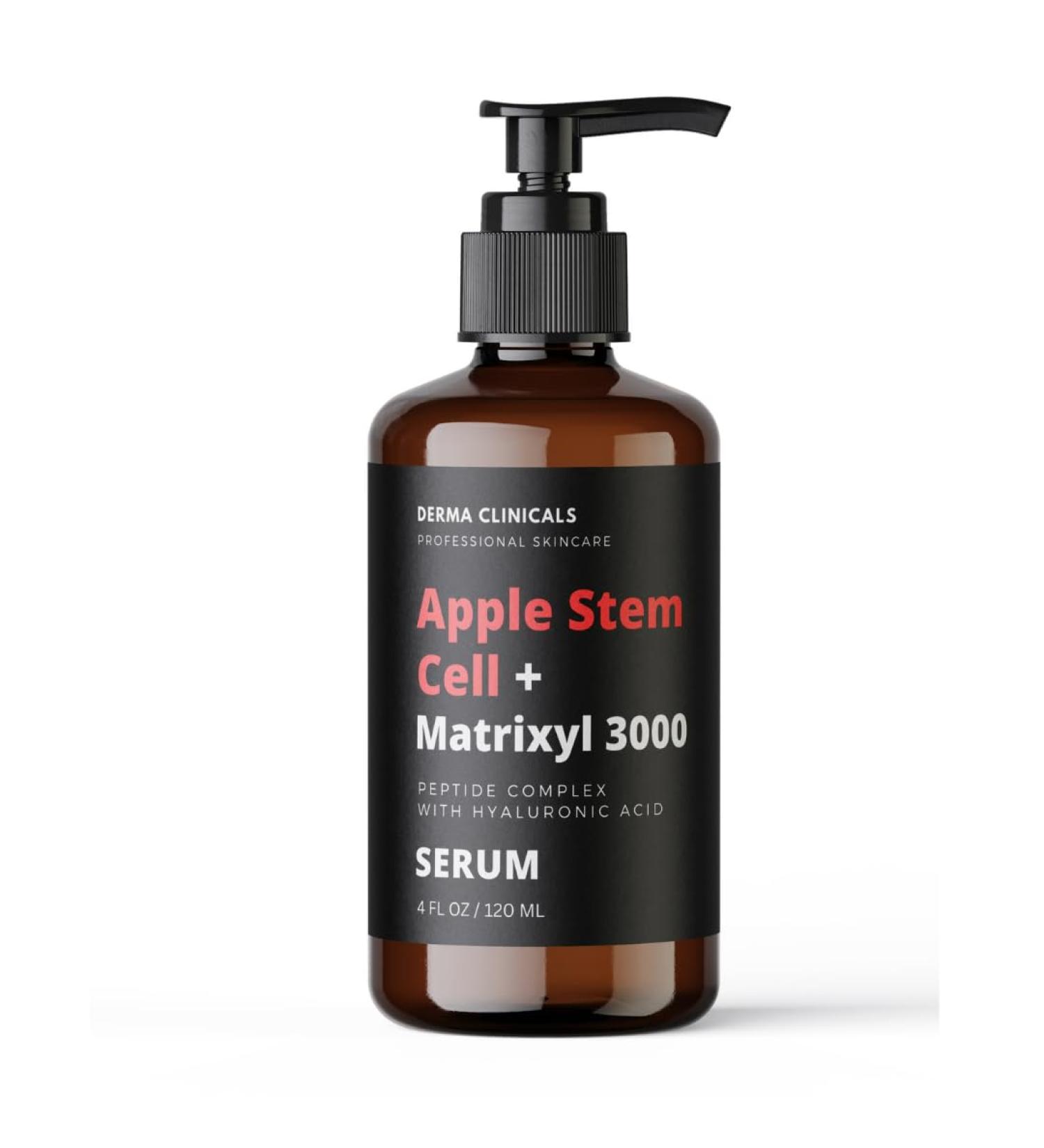 Apple Stem Cell & Matrixyl 3000 Anti-Aging Serum with Hyaluronic Acid - 4 oz Peptide Face Serum for Wrinkles & Skin Care - Buy Online on GoSupps.com