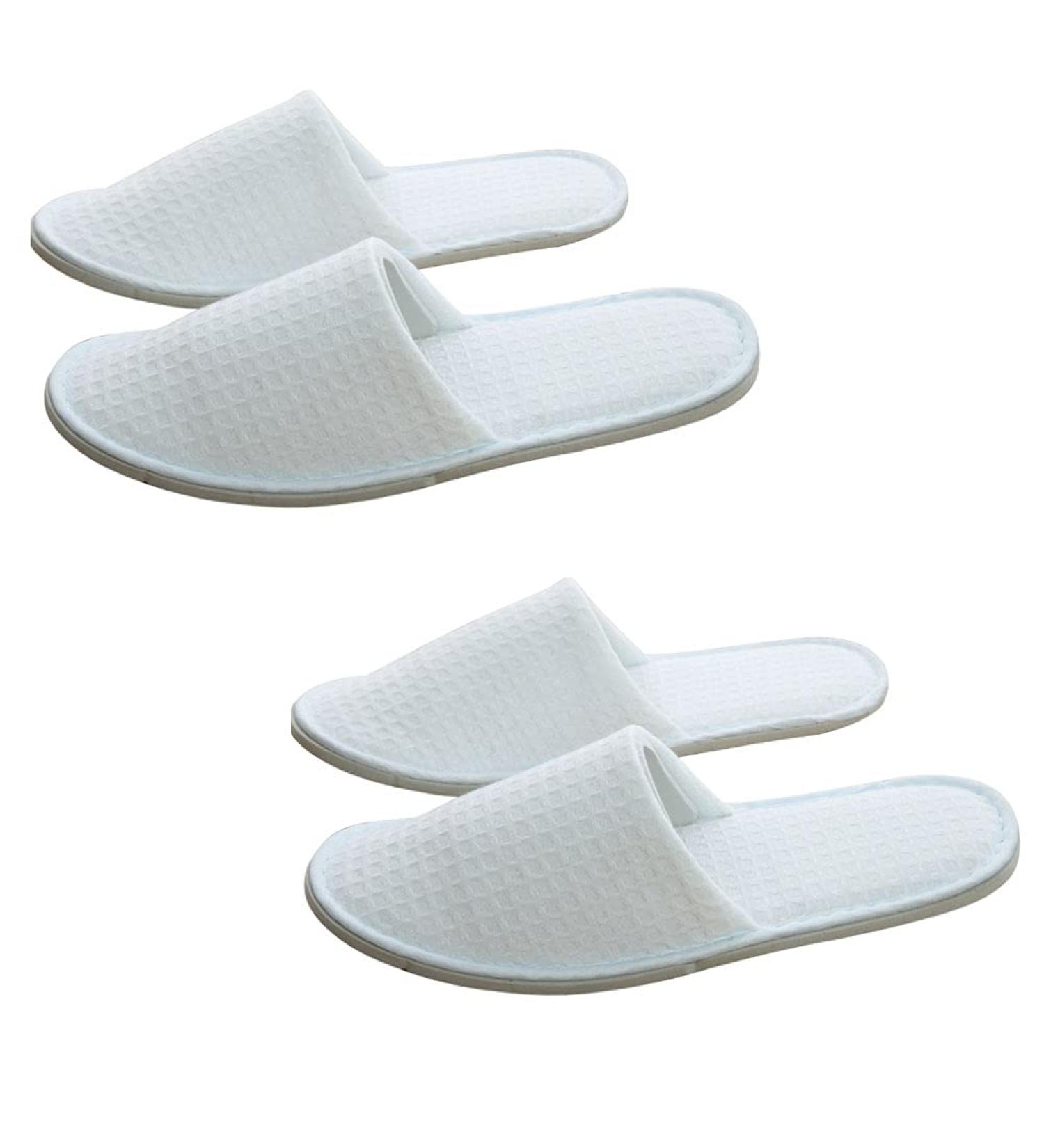 Buy QUUPY 2 Pairs Closed Slippers - Spa & Hotel Wear | UK Size 6/9 | Comfortable & Stylish White Slippers for Parties - International Shipping Available - Buy Online on GoSupps.com