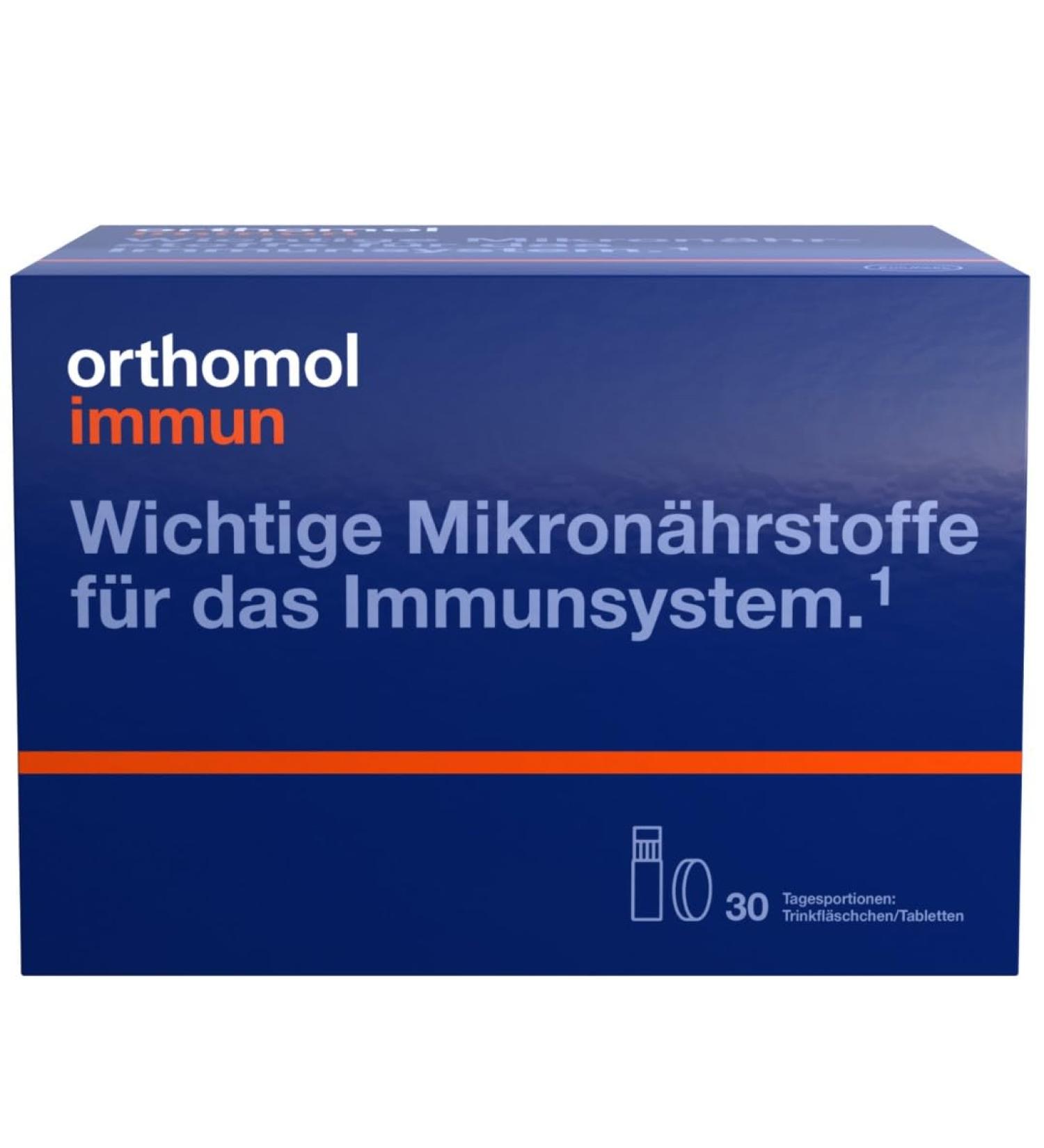 Orthomol Immune - Micronutrients for Immune Support with Vitamin C D & Zinc - 30 Daily Portions Tablets & Drink Mix - Buy Online on GoSupps.com