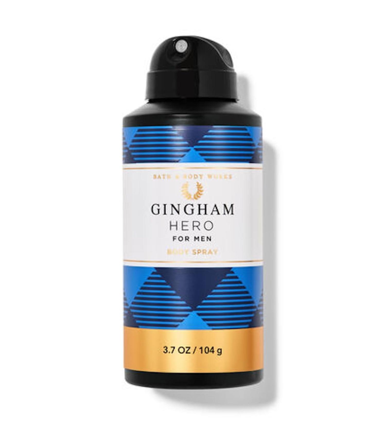 Bath and Body Works Bourbon Men's Deodorizing Body Spray 3.7 Ounce (GIngham Hero) GIngham Hero 3.7 Ounce (Pack of 1)