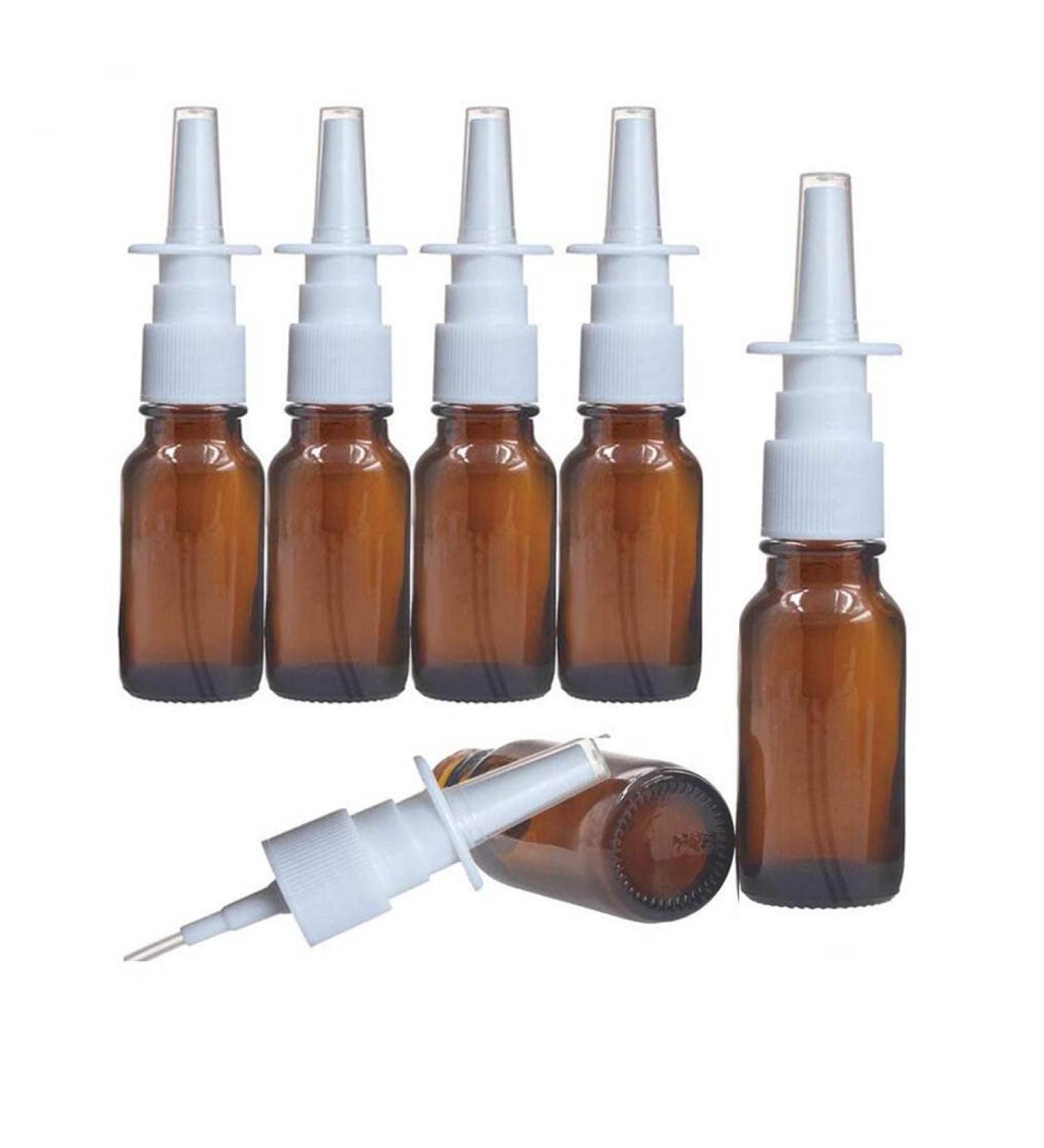 Ericotry 6 x 10 ml Refillable Amber Glass Bottles - Fine Mist Nasal Spray for Perfume Essential Oils & Colloidal Silver - Buy Online on GoSupps.com