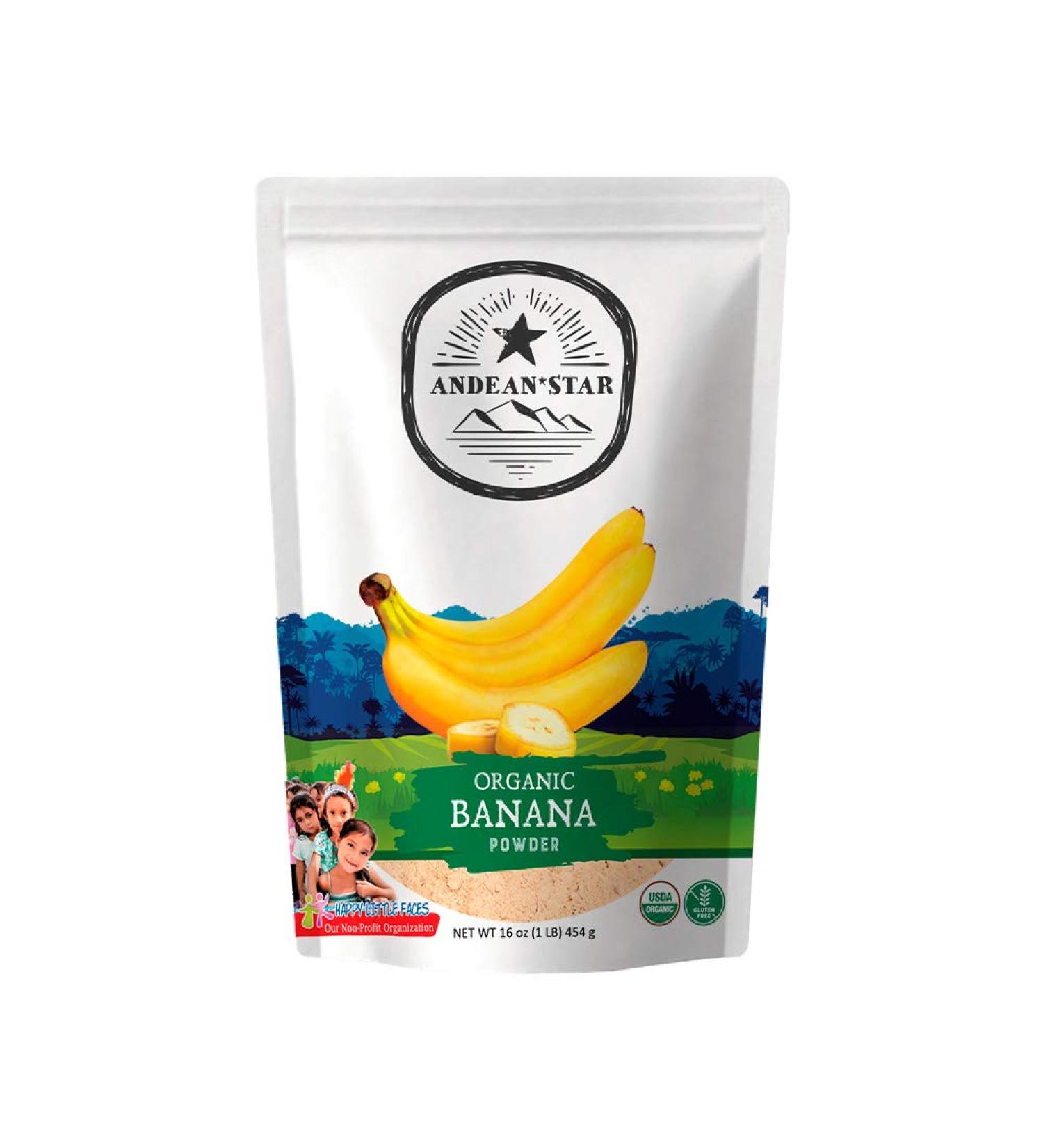 Andean Star Organic Banana Powder - 1lb | Fresh Pure Raw Powdered Fruit for Cooking & Baking | Natural Sweetener for Smoothies, Baked Goods & Desserts | Rich in Potassium, Boosts Energy - Buy Online on GoSupps.com