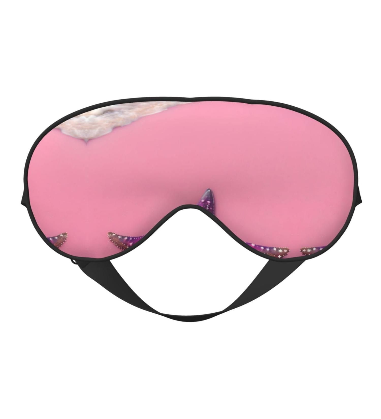Pink Sand Beach Eye Mask | Soft Adjustable Sleep Mask for Men & Women | Comfortable Black Nighttime Eye Cover - Buy Online on GoSupps.com