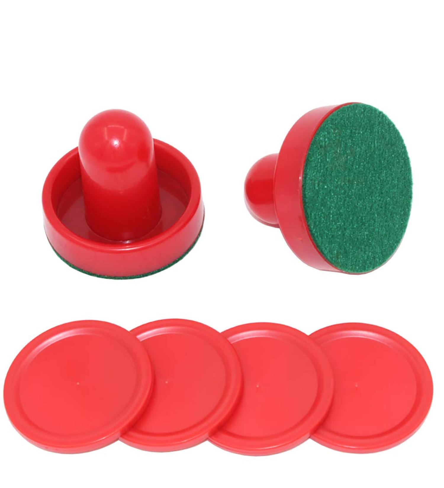 2 Pcs Red Air Hockey Pushers & Pucks Set | Premium Goal Handles Replacement for Game Tables - Buy Online on GoSupps.com