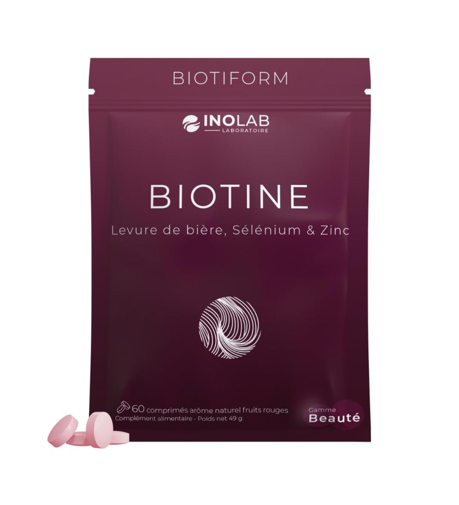 Inolab Biotin + Brewer's Yeast + Zinc + Selenium I Complete Formula Hair Skin Nails I Natural Red Fruit Flavor No Sweetener. - Buy Online on GoSupps.com