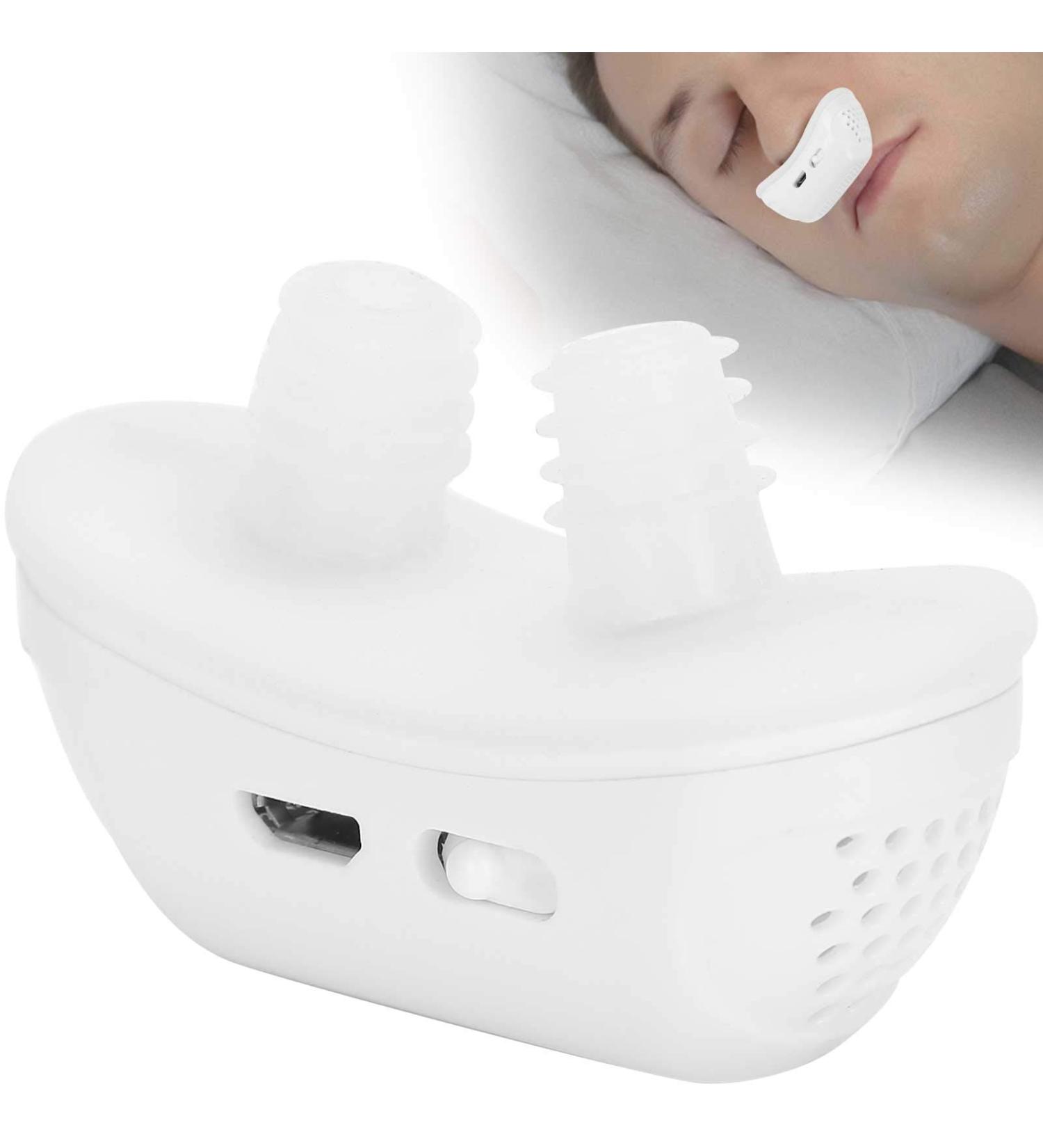 Electric Anti Snoring Device - USB Silicone Nasal Dilator Nose Clip for Snoring Solution and Improved Sleep - White - Buy Online on GoSupps.com