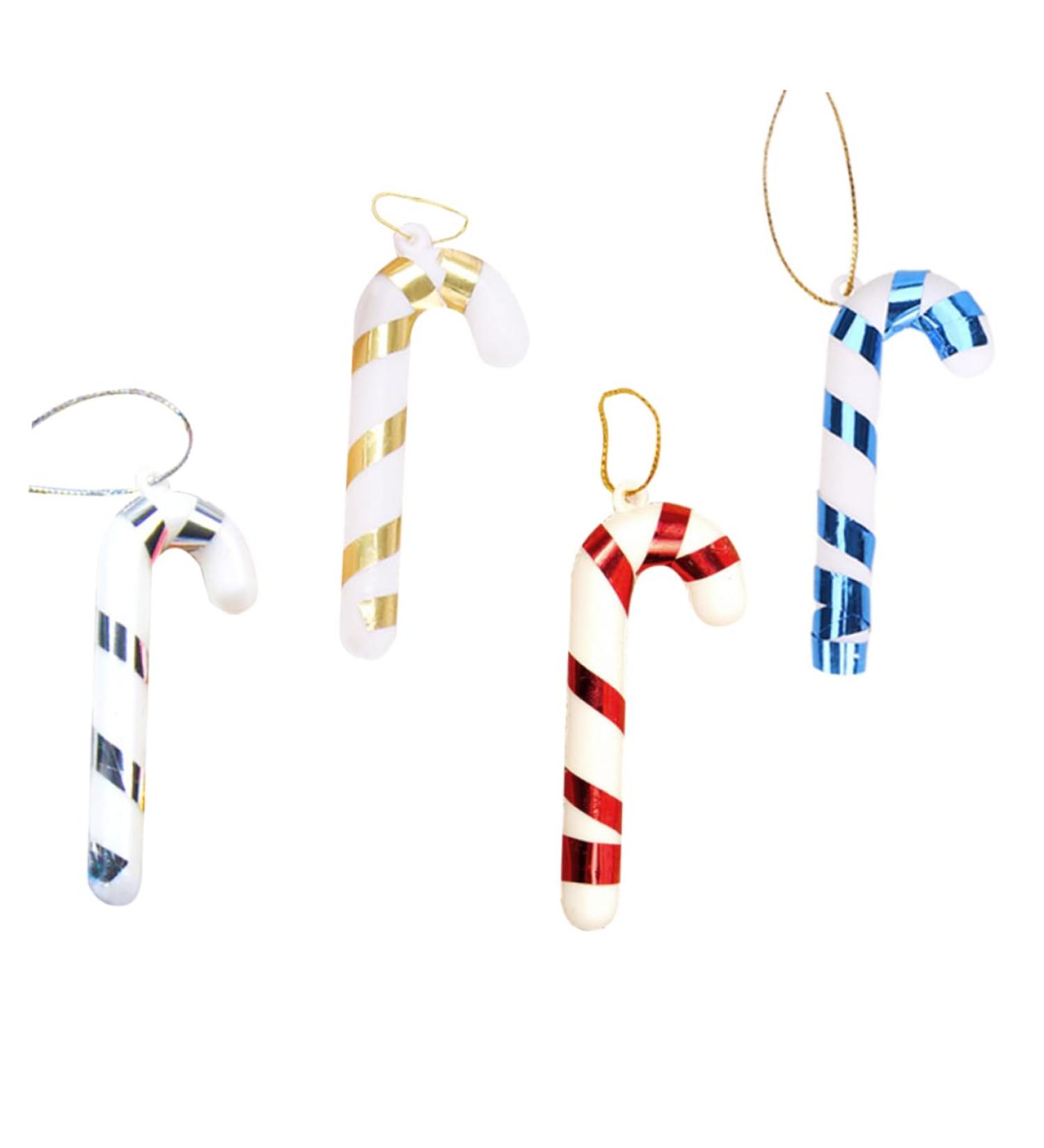 ABOOFAN 4pcs Christmas Candy Cane Ornament Candy Canes Toy Candy Walking Sticks Crutches Christmas Tree Colorful 7x2.5cm - Buy Online on GoSupps.com