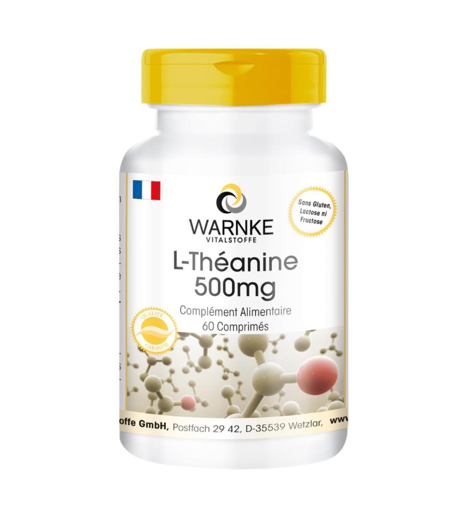 L-Theanine 500mg - 60 tablets - Adaptogen - Animated acid | Warnke Vitalstoffe - Quality from German pharmacies - Buy Online on GoSupps.com