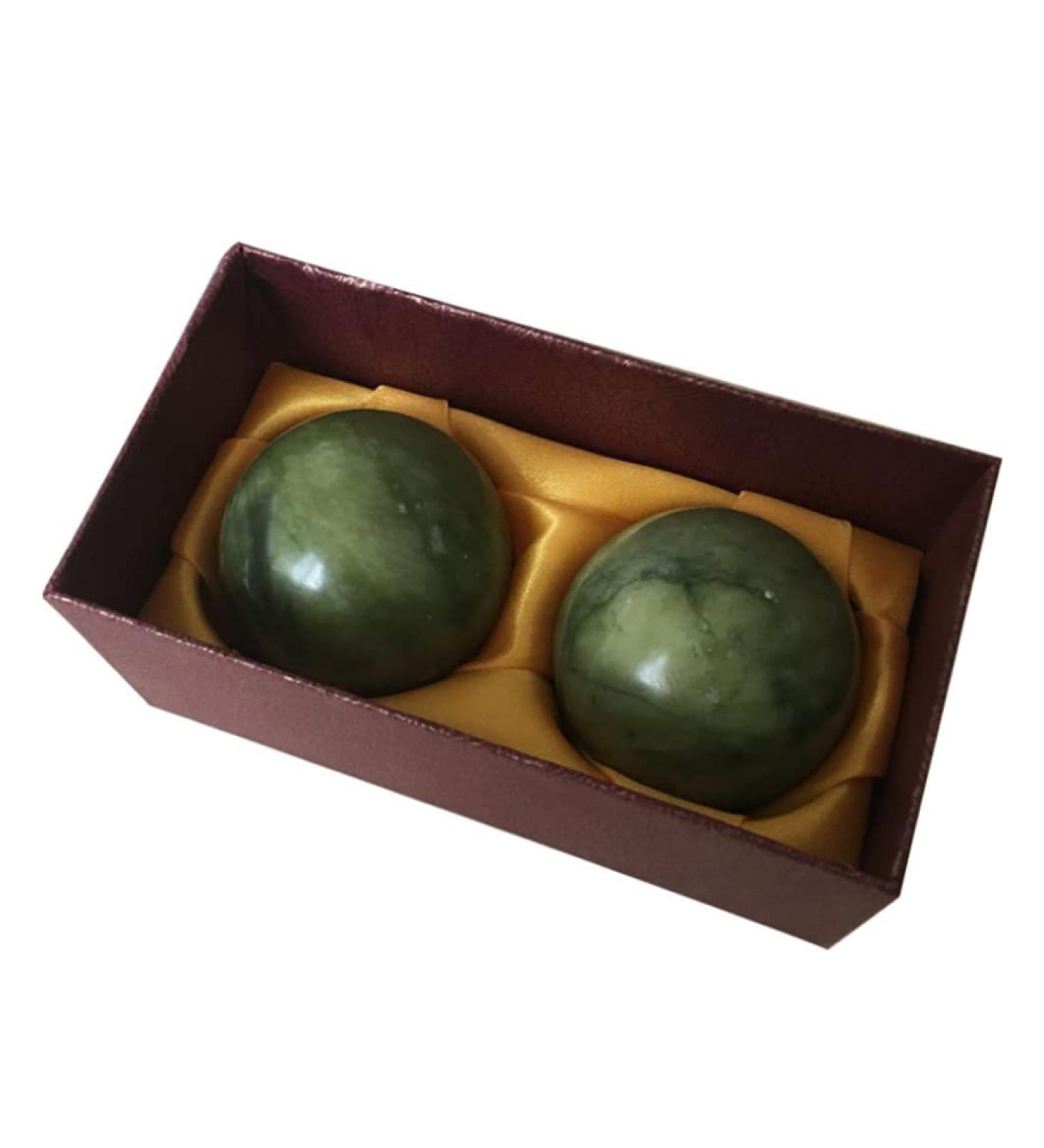 Jade Massage Balls - Hand Health & Stress Relief Set | 2pcs Baoding Balls for Exercise & Therapy - Buy Online on GoSupps.com
