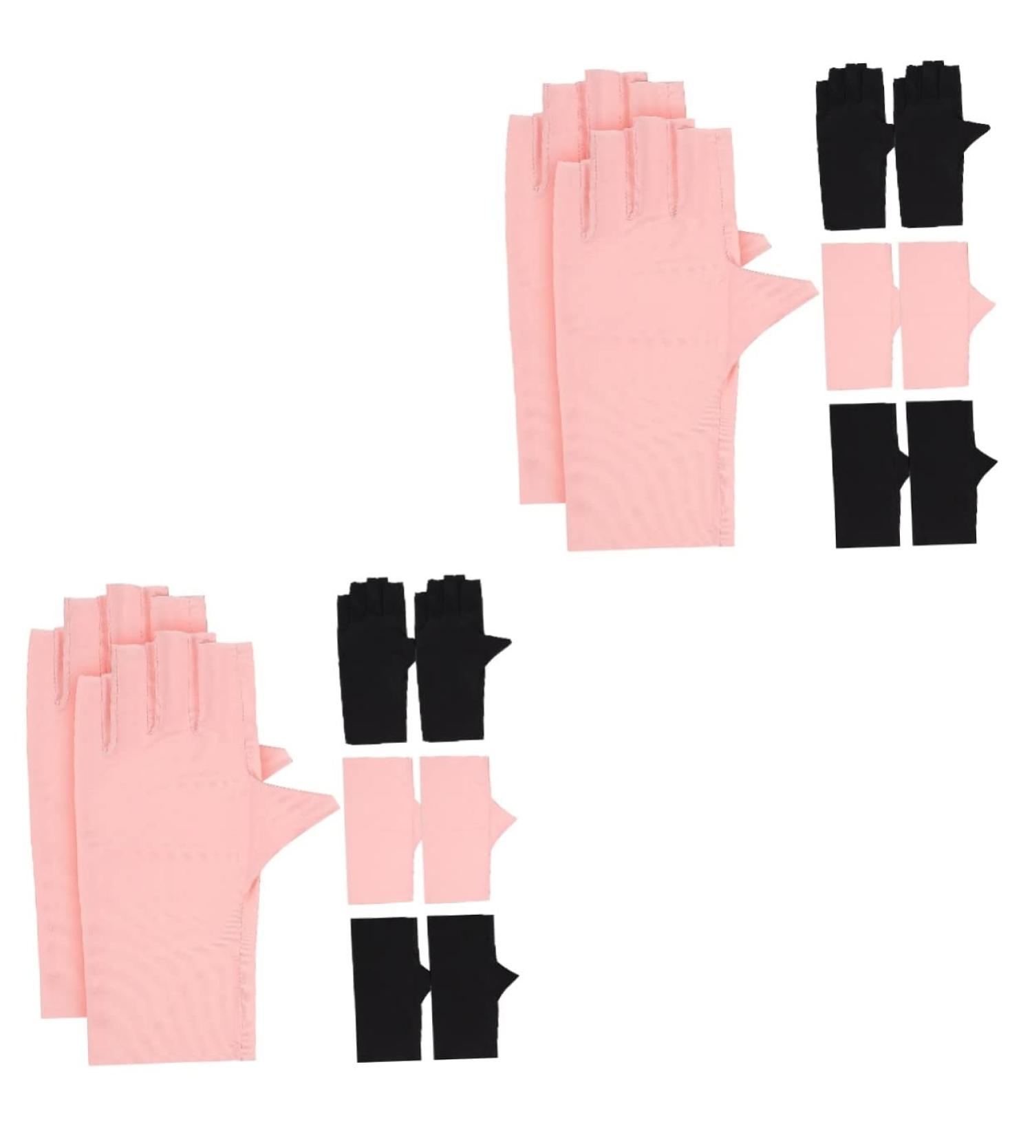 Healeved 8 Pairs Nail Gloves Fingerless Gloves Uv Anti Fingerless Gloves Uv Rays Gloves Uv Gloves for Gel Nail Lamp Black Fingerless Gloves Women Gloves for Nails Anti Gloves Manicure Nylon - Buy Online on GoSupps.com