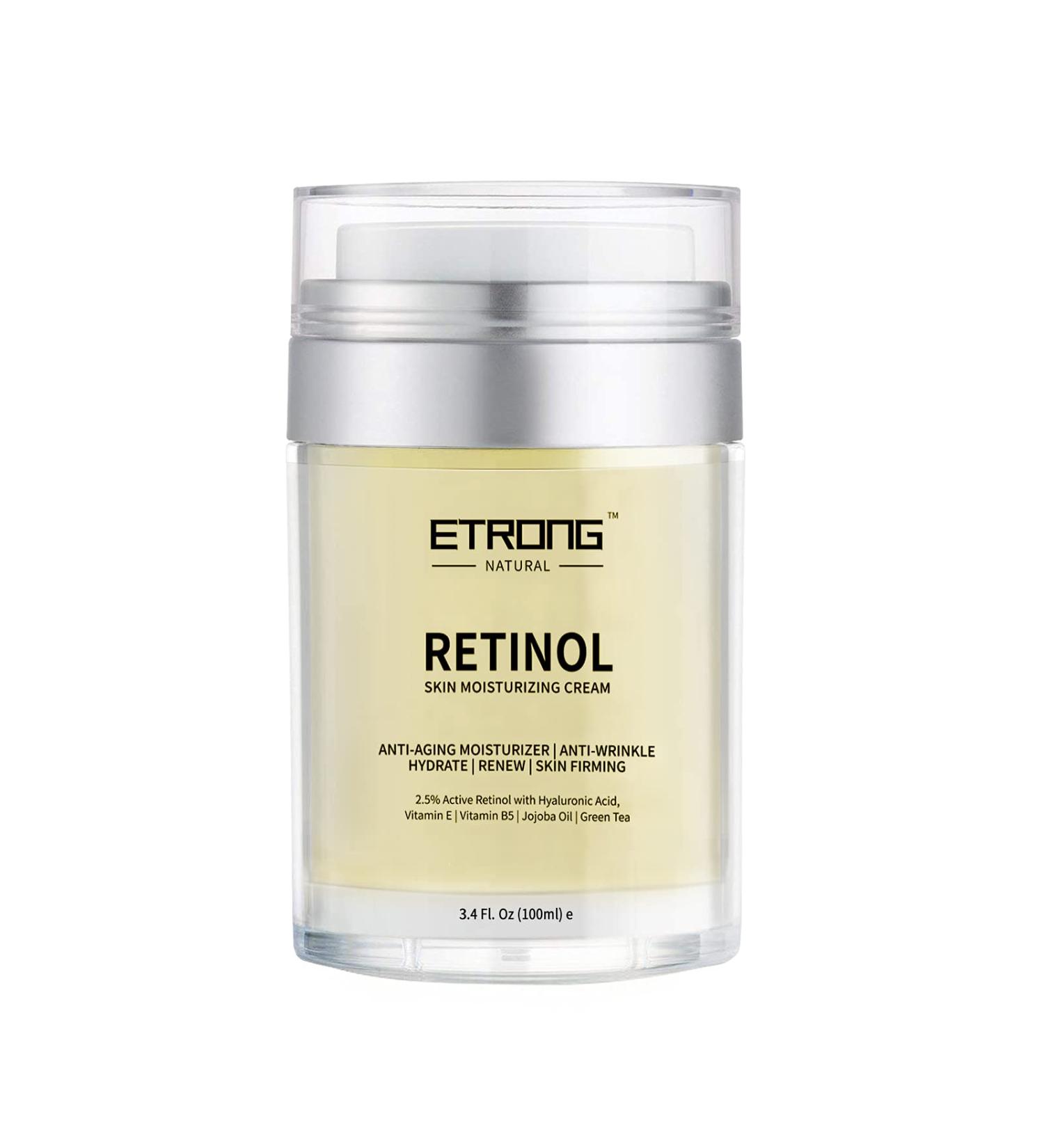 Retinol Moisturizer Cream ETRONG Anti-aging Wrinkle Night/Day Cream for Face and Eye with 2.5% Retinol Hyaluronic Vitamin E and Jojoba Oil (100 ml) - Buy Online on GoSupps.com