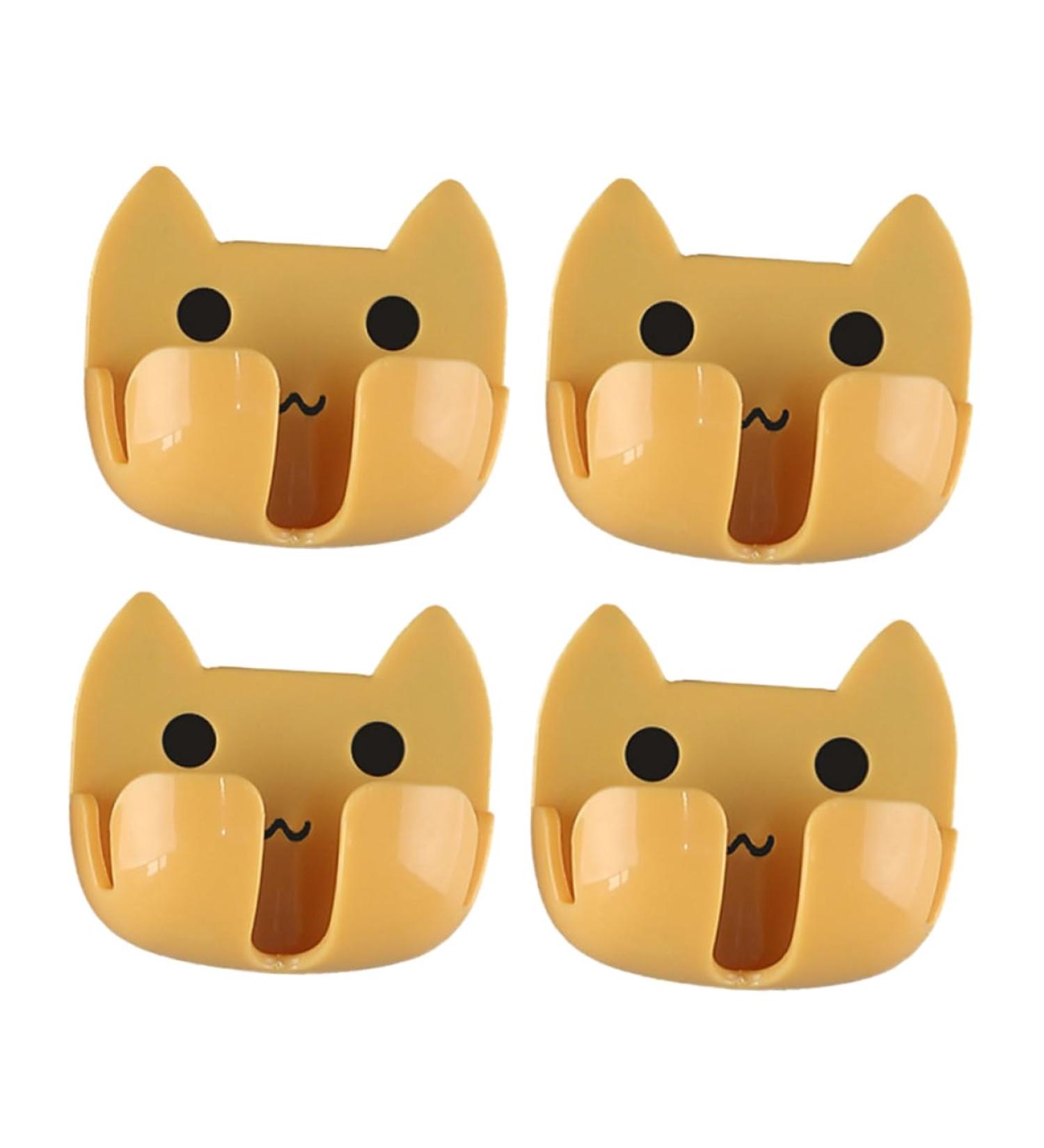 Alipis Towel Hooks - 4 Pack Punch-Free Razor Holder for Shower | Yellow 6.5 x 6 cm - Buy Online on GoSupps.com