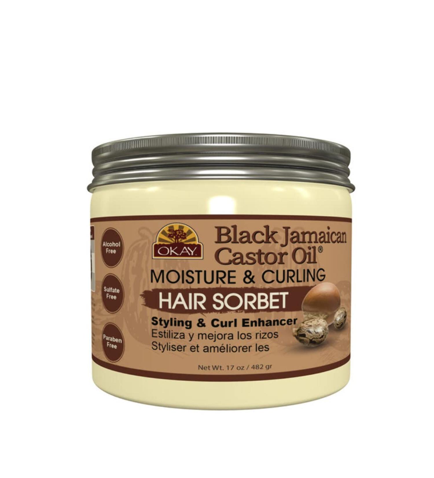 OKAY Black Jamaican Castor Oil Moisture & Curling Hair Sorbet 17oz - 482g - 1.06lb - Buy Online on GoSupps.com
