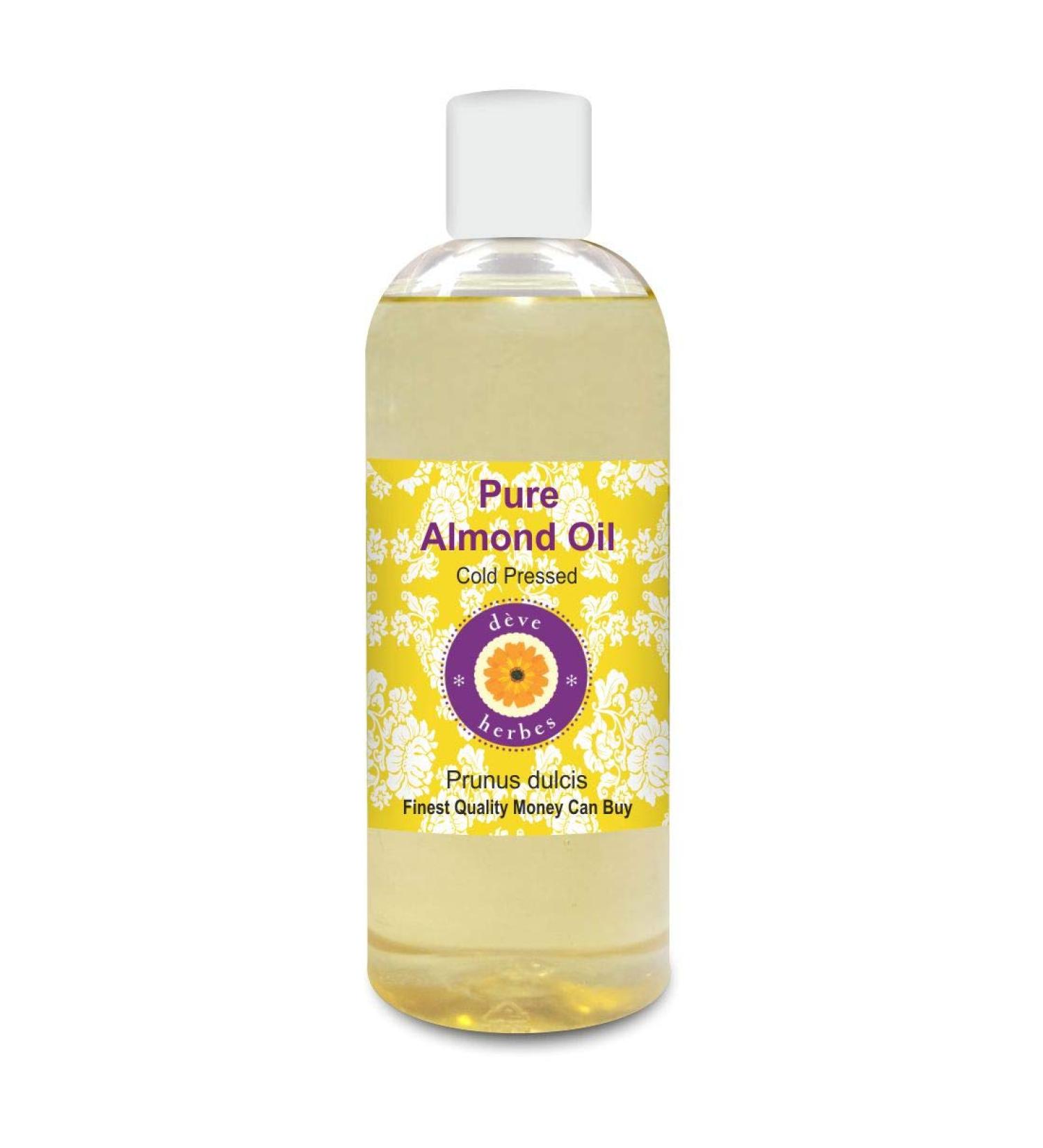 Deve Herbes Pure Almond Oil 200ml - Natural Cold Pressed Therapeutic Grade (Prunus dulcis) for Skin & Hair - Buy Internationally - Buy Online on GoSupps.com