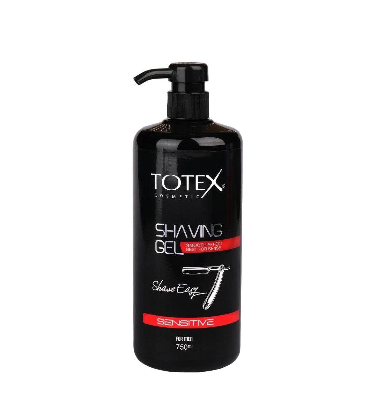 Totex Shaving Gel 750ml - Professional Sensitive Formula for Men & Women | Smooth Easy Pump Use | Best Economical Choice for Shaving - Buy Online on GoSupps.com